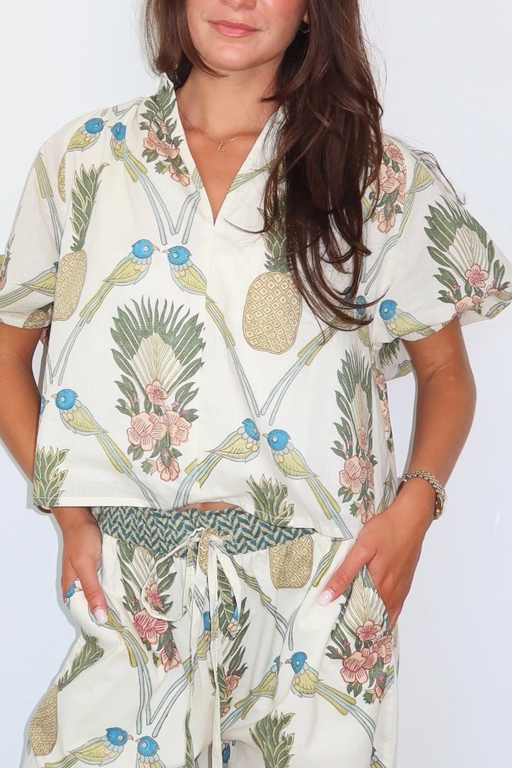 Charli Top in Royal Tropic