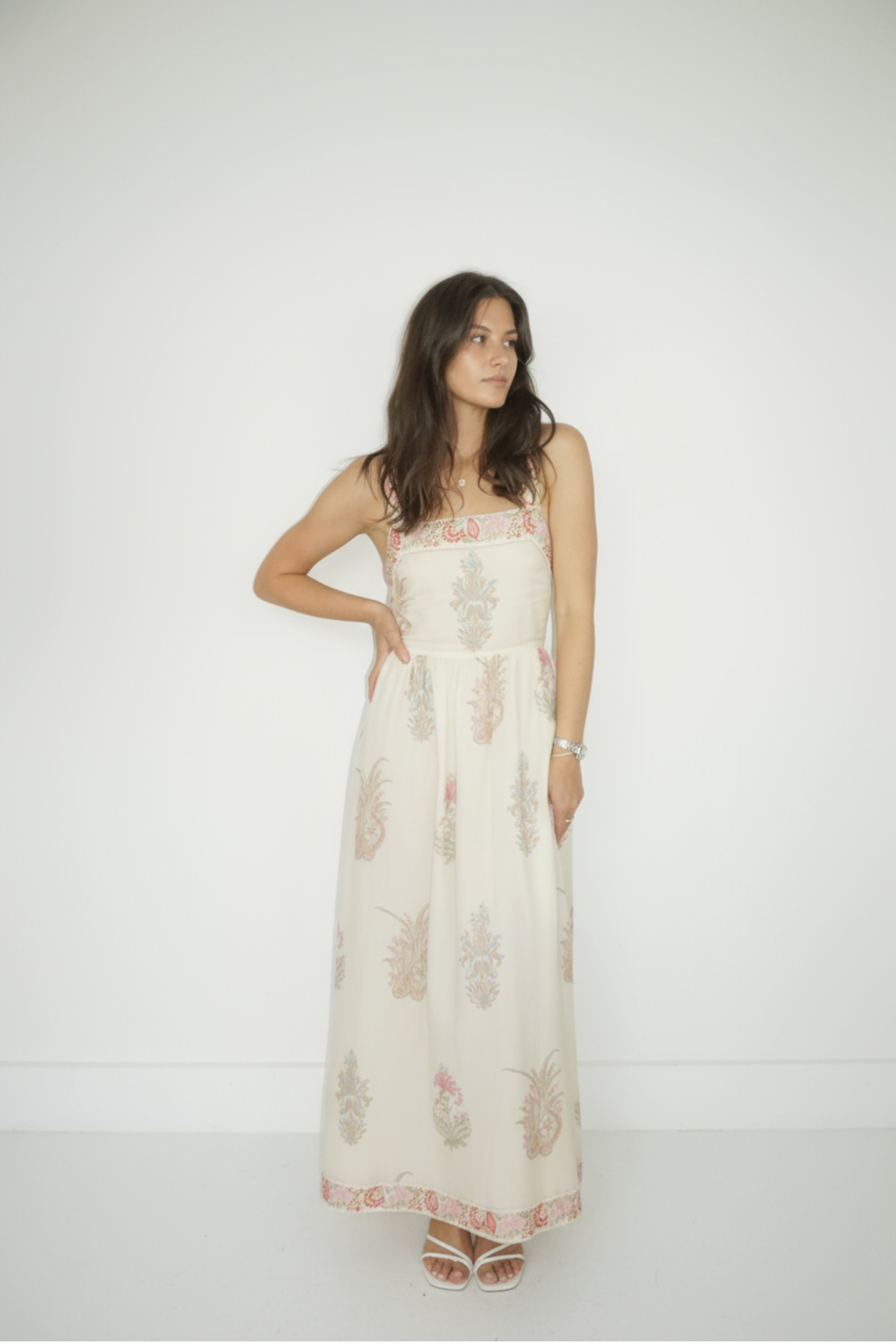Zena Dress in Pastel Paisley
