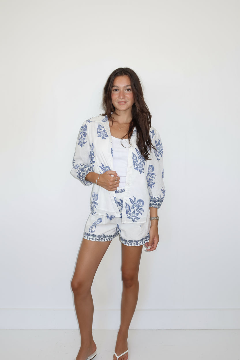 Blaine Top in Seaside Bloom