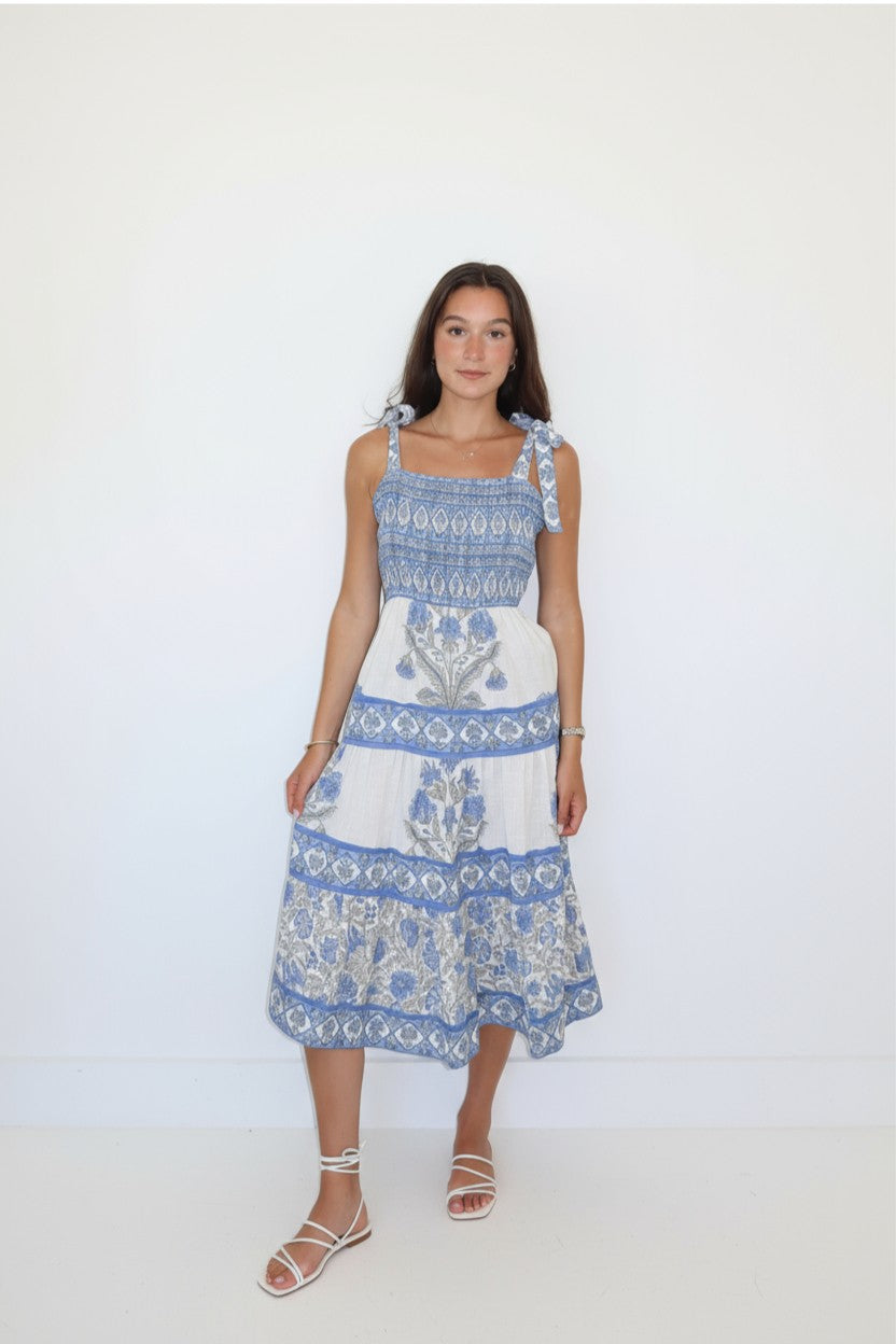 Abigail Dress in Peacock Blue