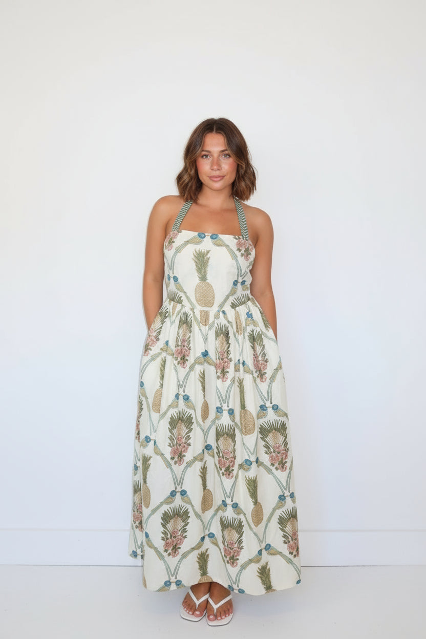 Zena Dress in Royal Tropic