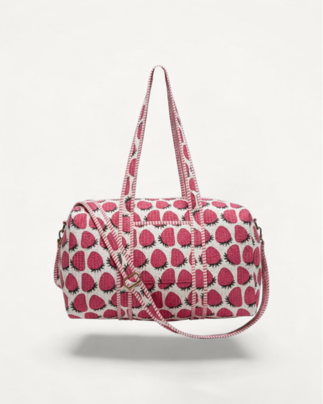 Quilted Overnight Duffle Bag, Very Berry