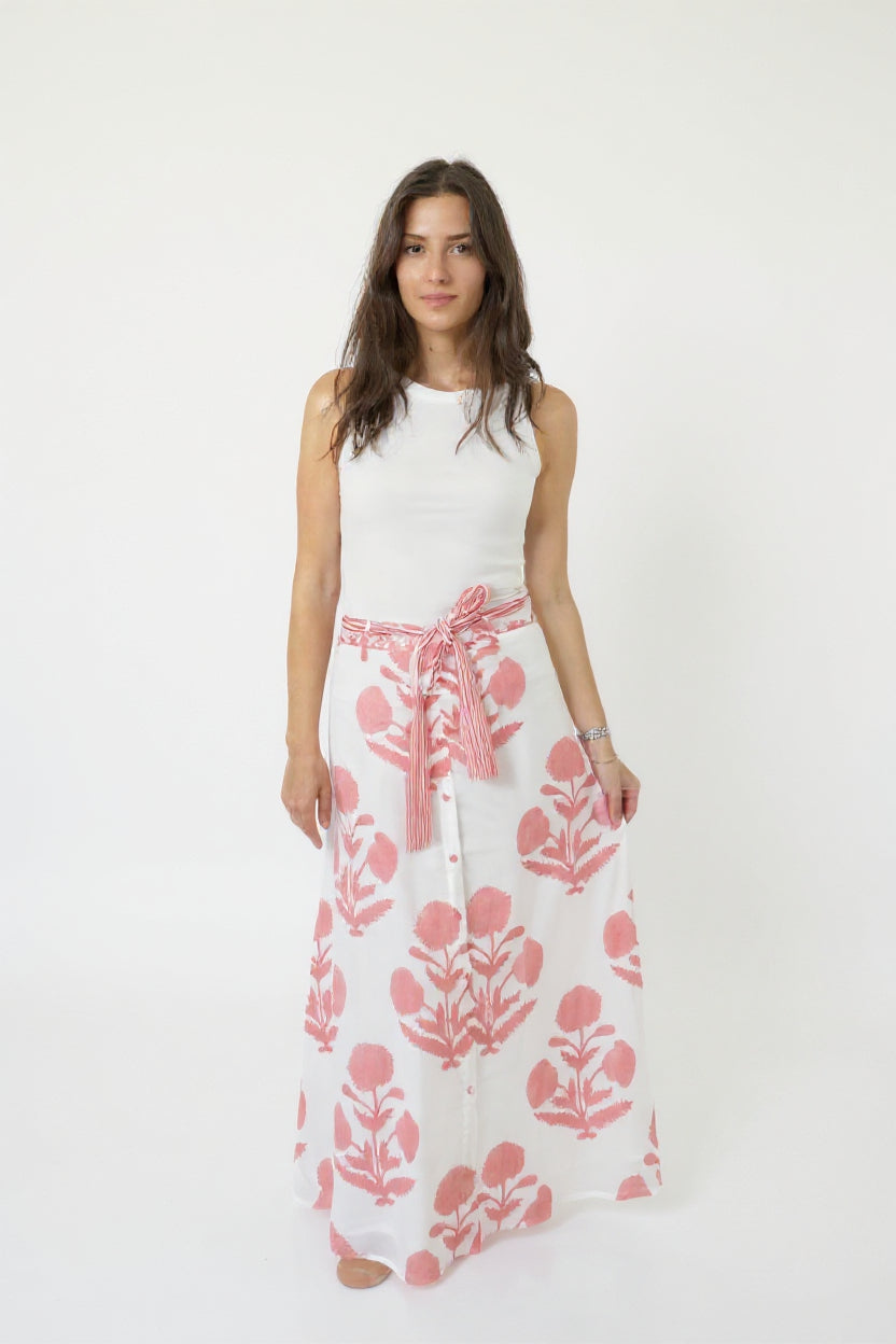 Suhasi Skirt in Buta Pink