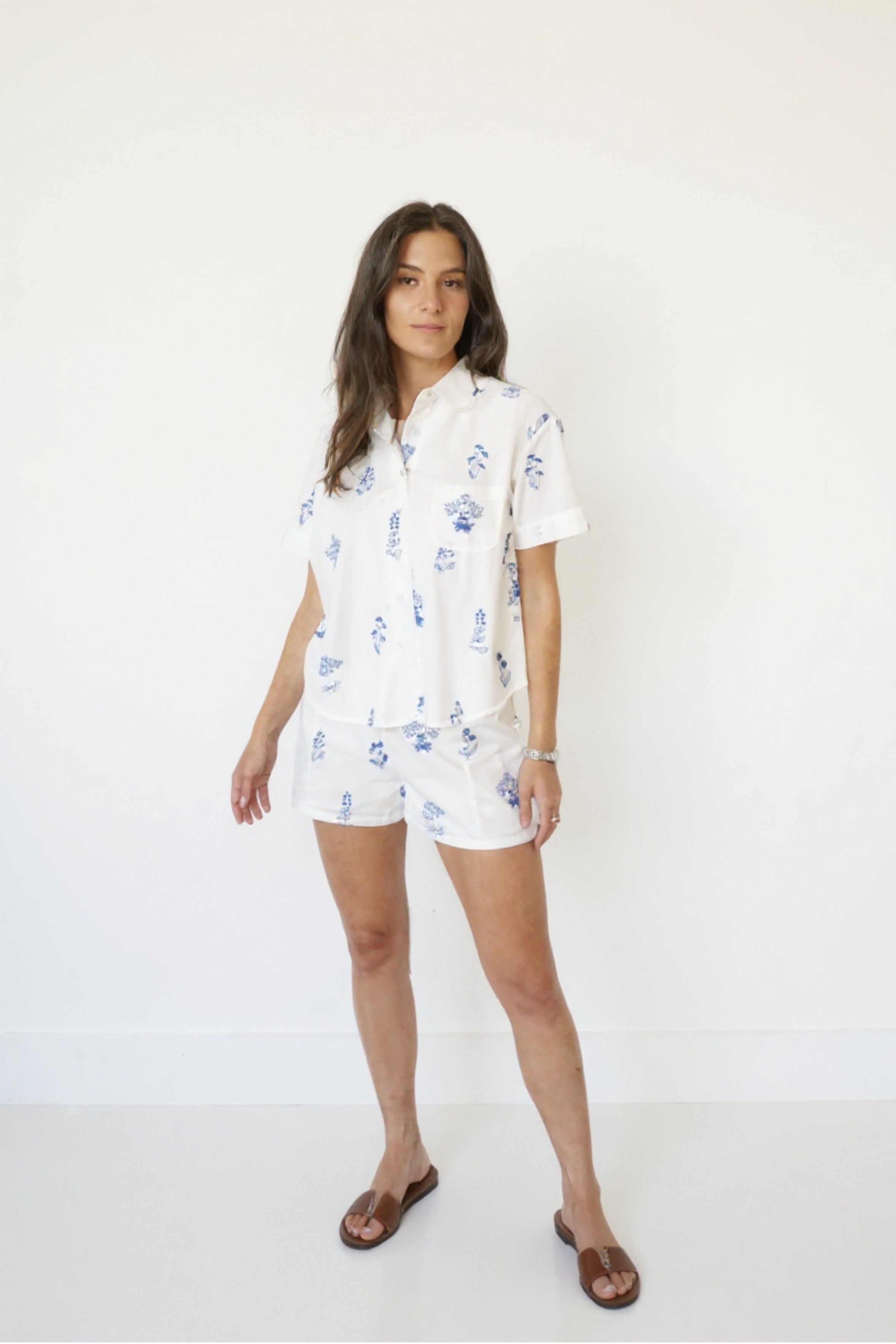 Rory Shirt in Soft Blue Stitch