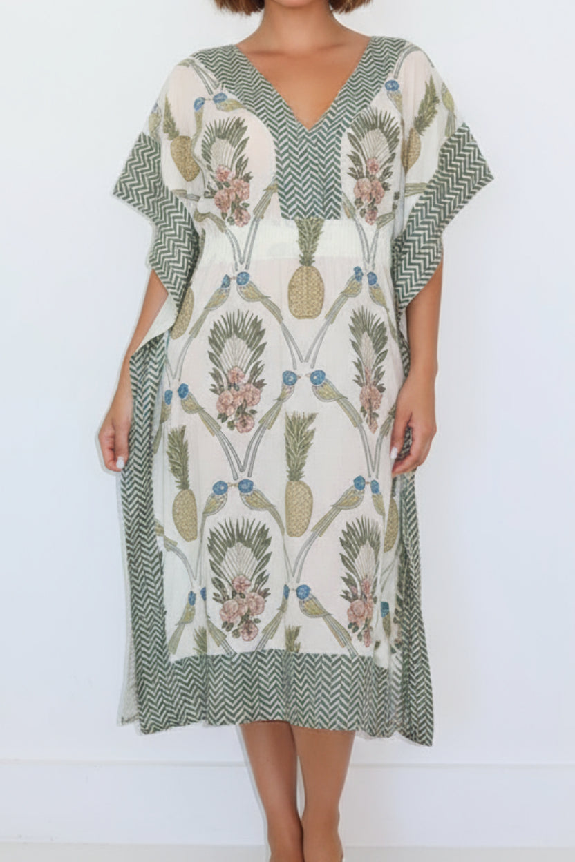 Santorini Kaftan in Royal Tropic