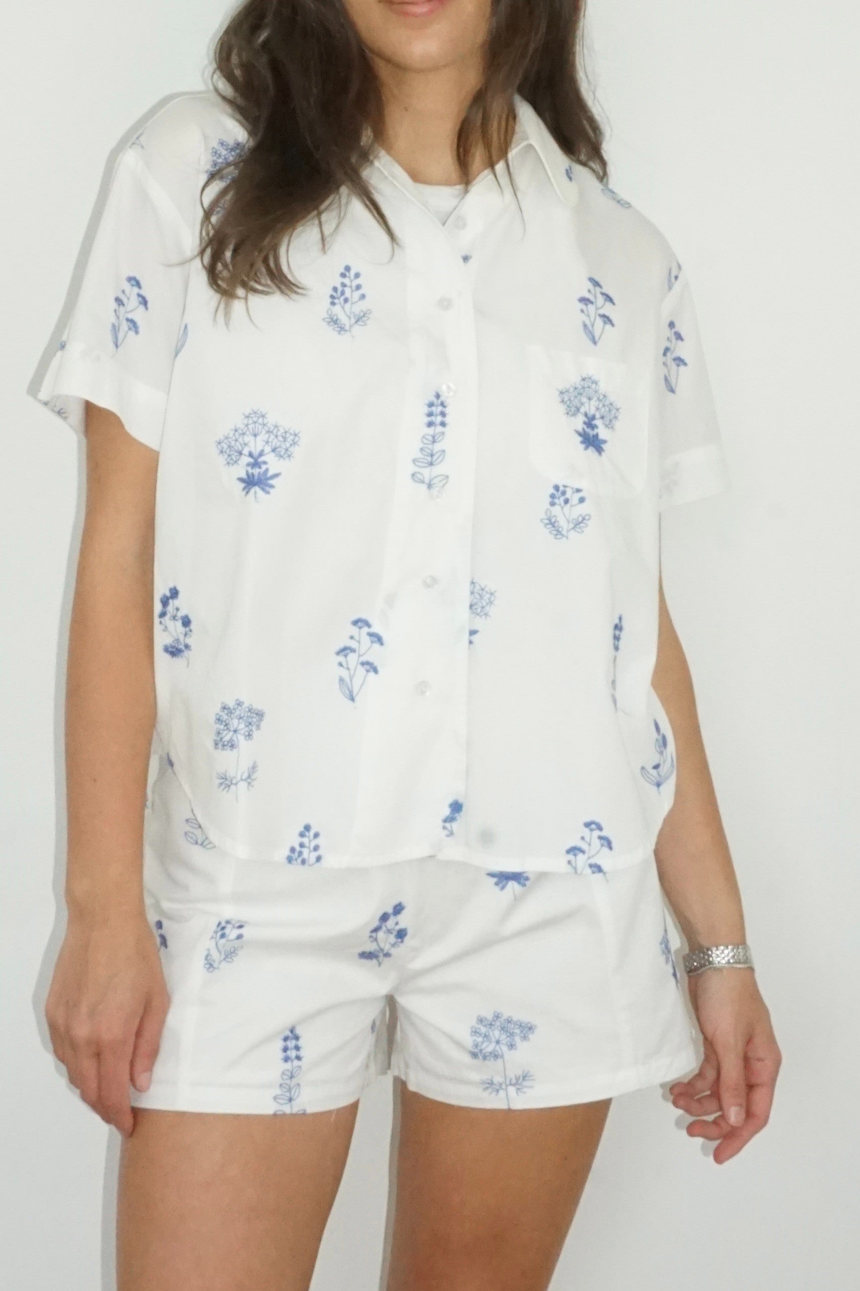 Rory Shirt in Soft Blue Stitch