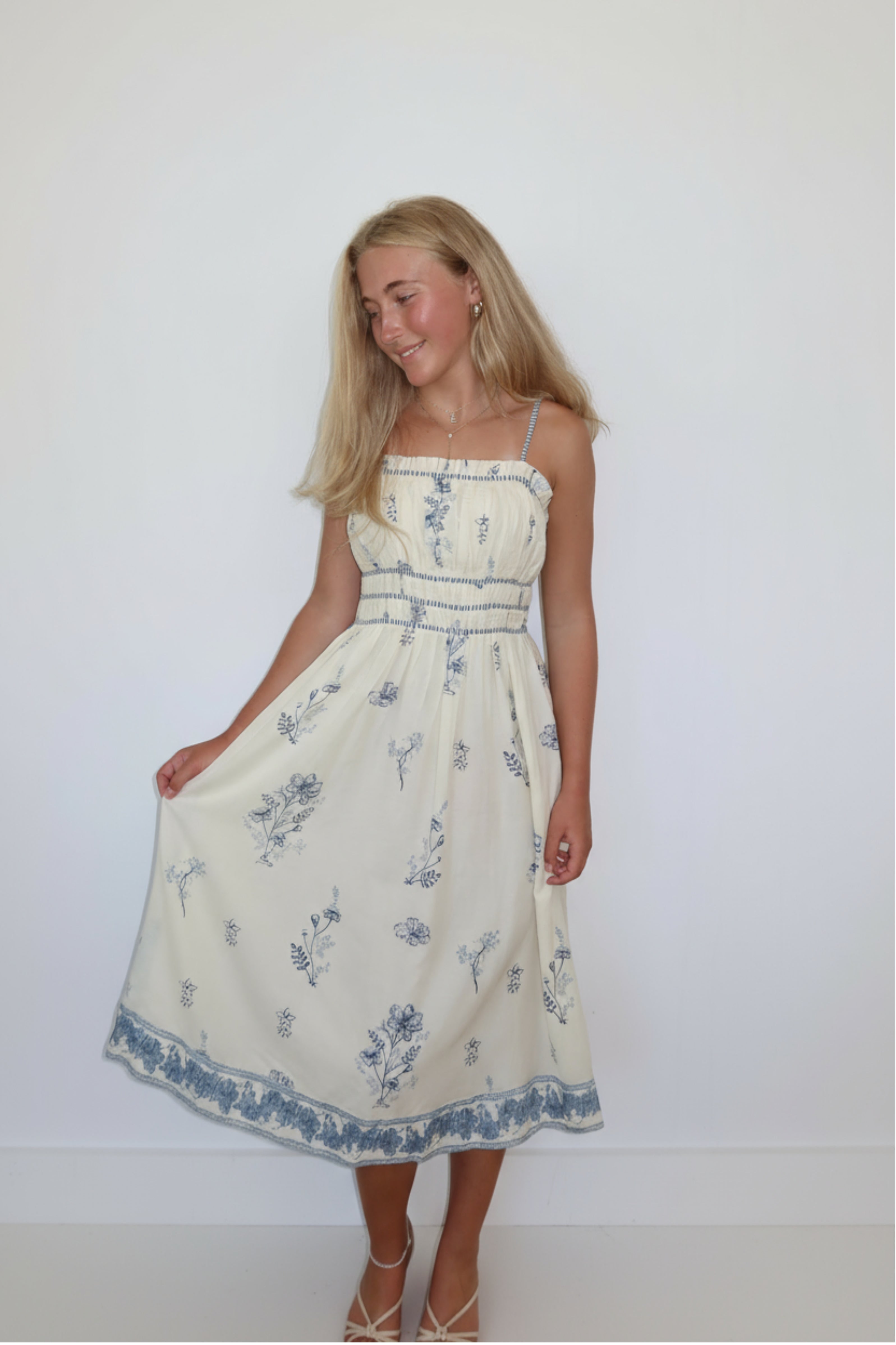 Dottie Midi Dress in Sea Spray Floral