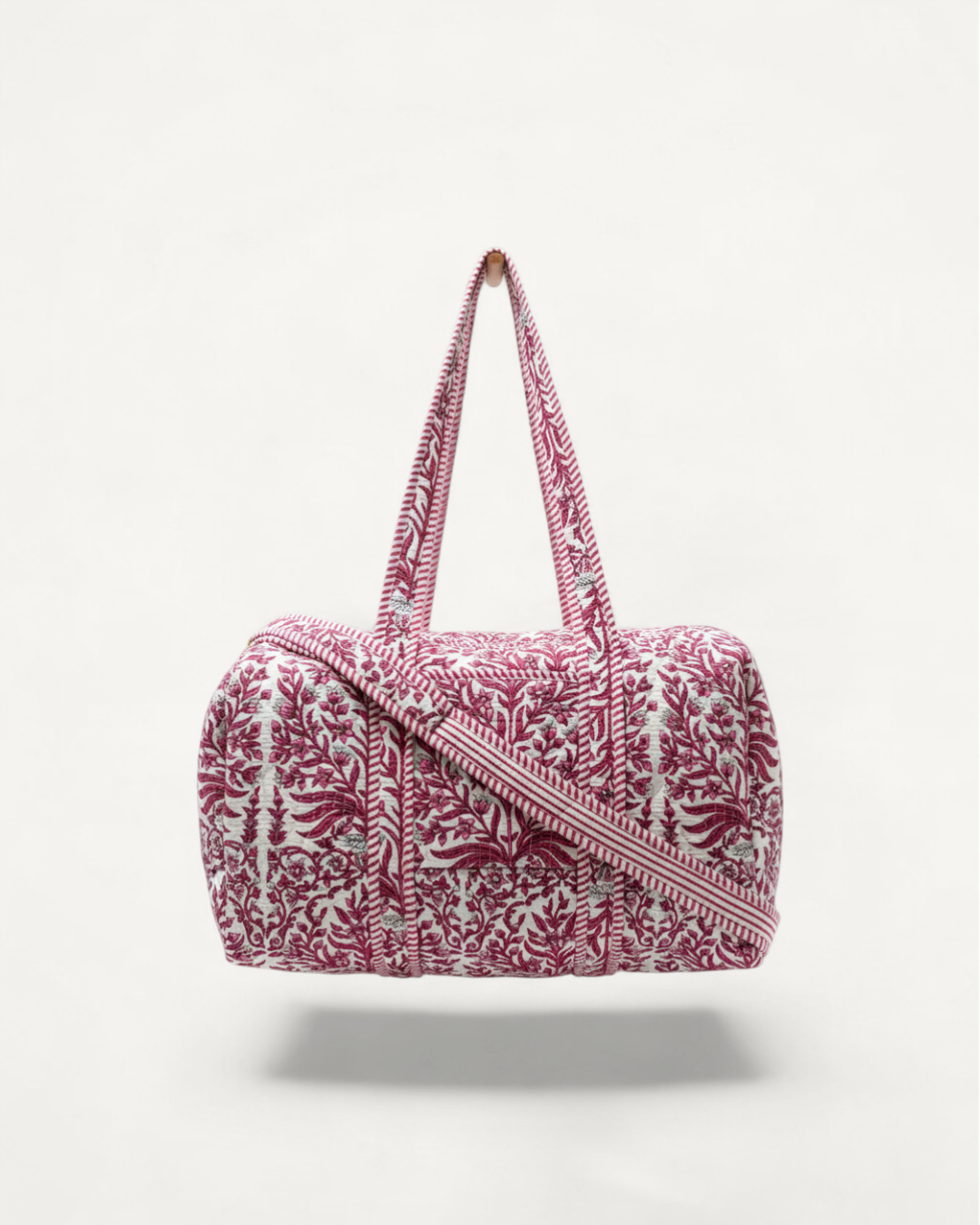 Quilted Overnight Duffle Bag, Pink Floral