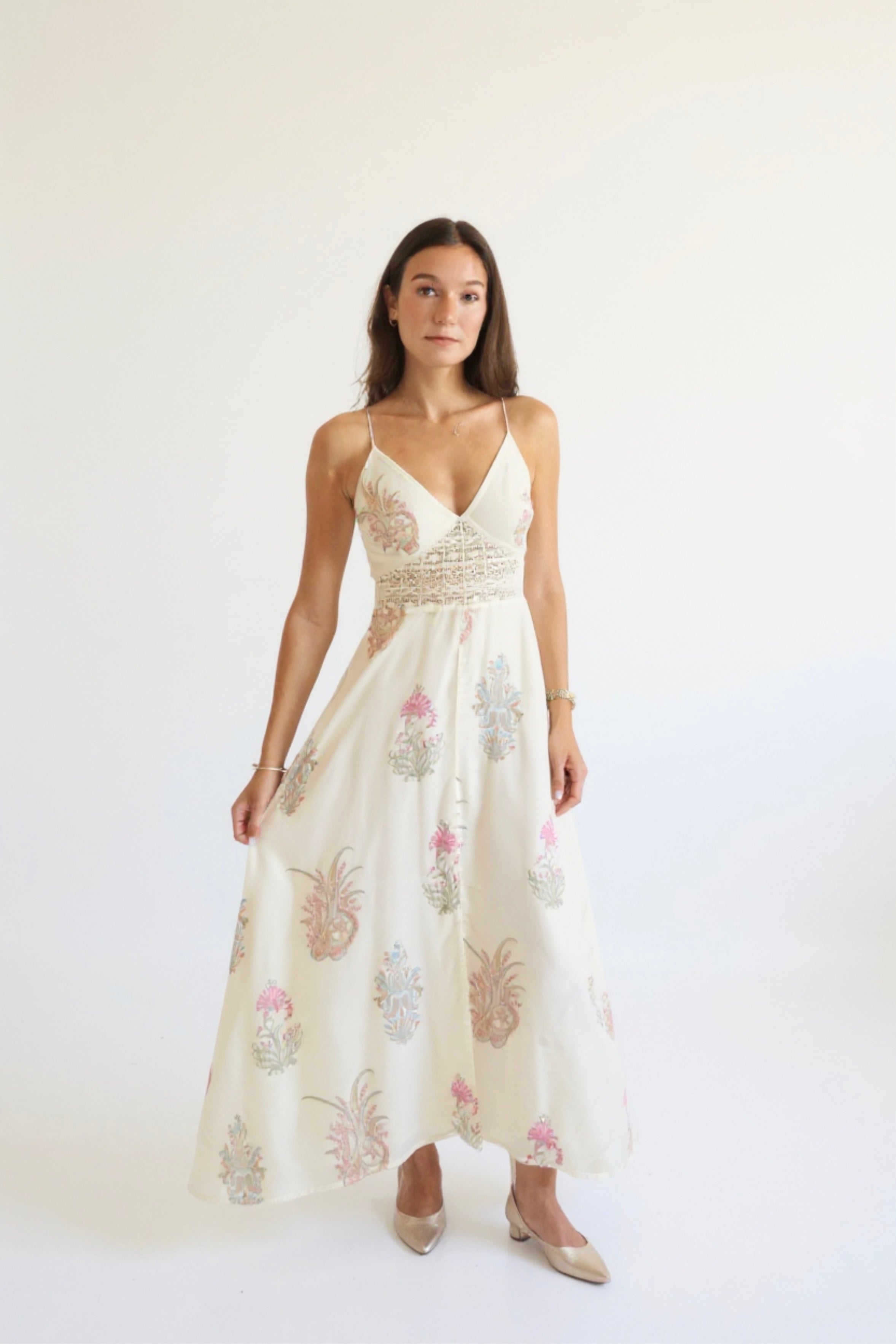 Isabella Dress in Pastel Paisley