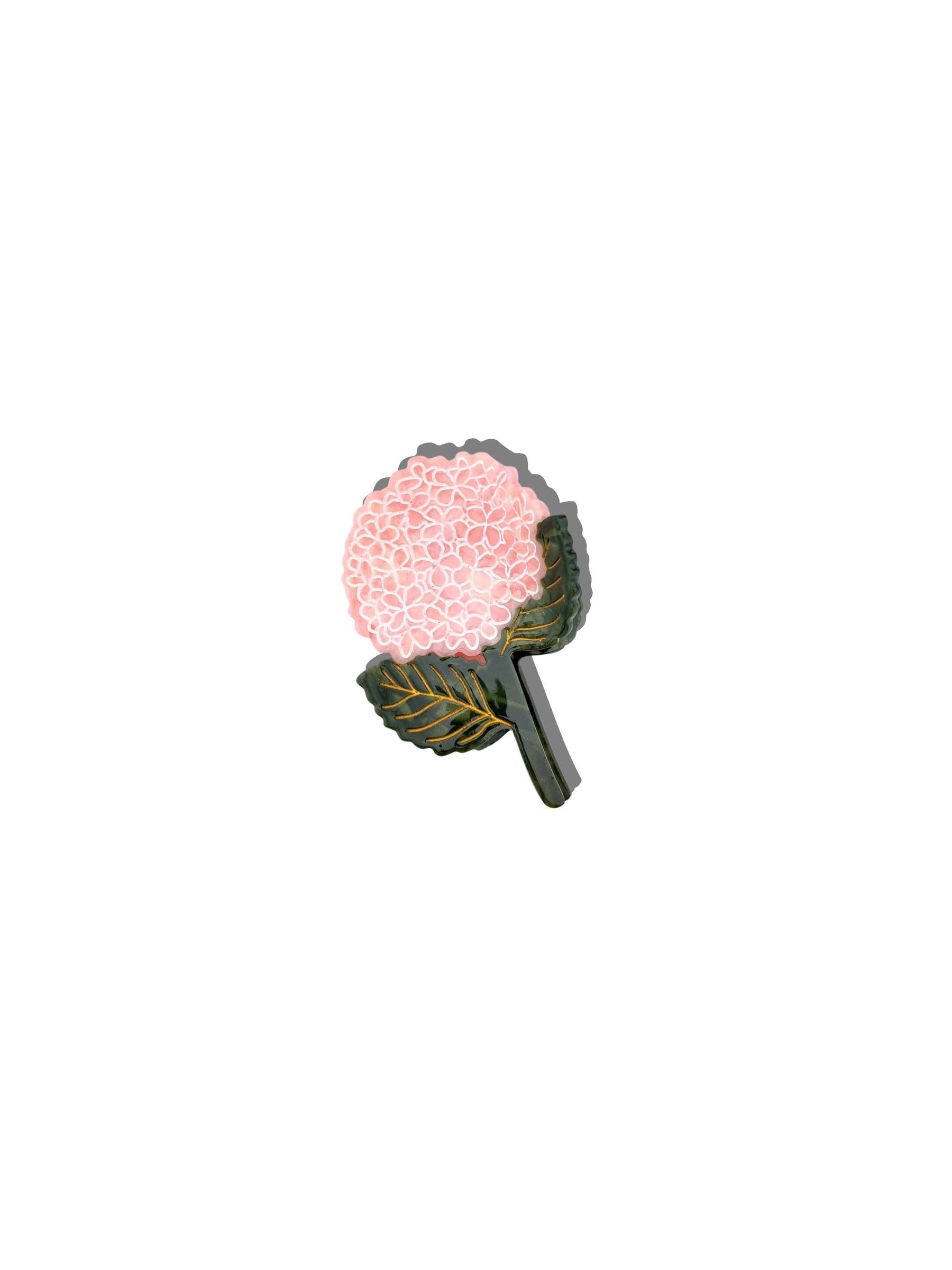 Hand Painted Hydrangea Claw Hair Clip - Pink
