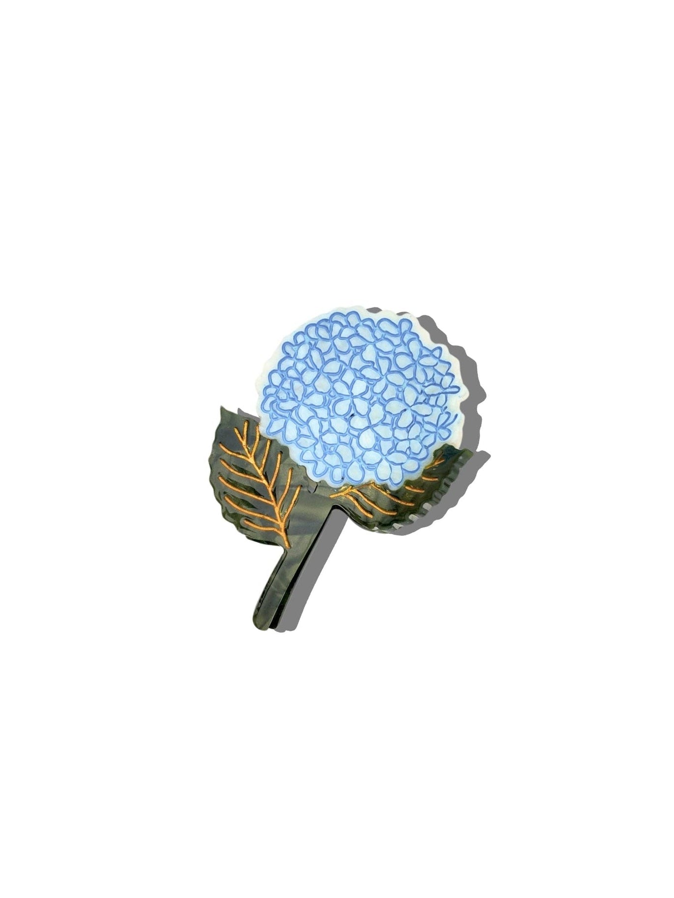 Hand Painted Hydrangea Claw Hair Clip - Baby Blue