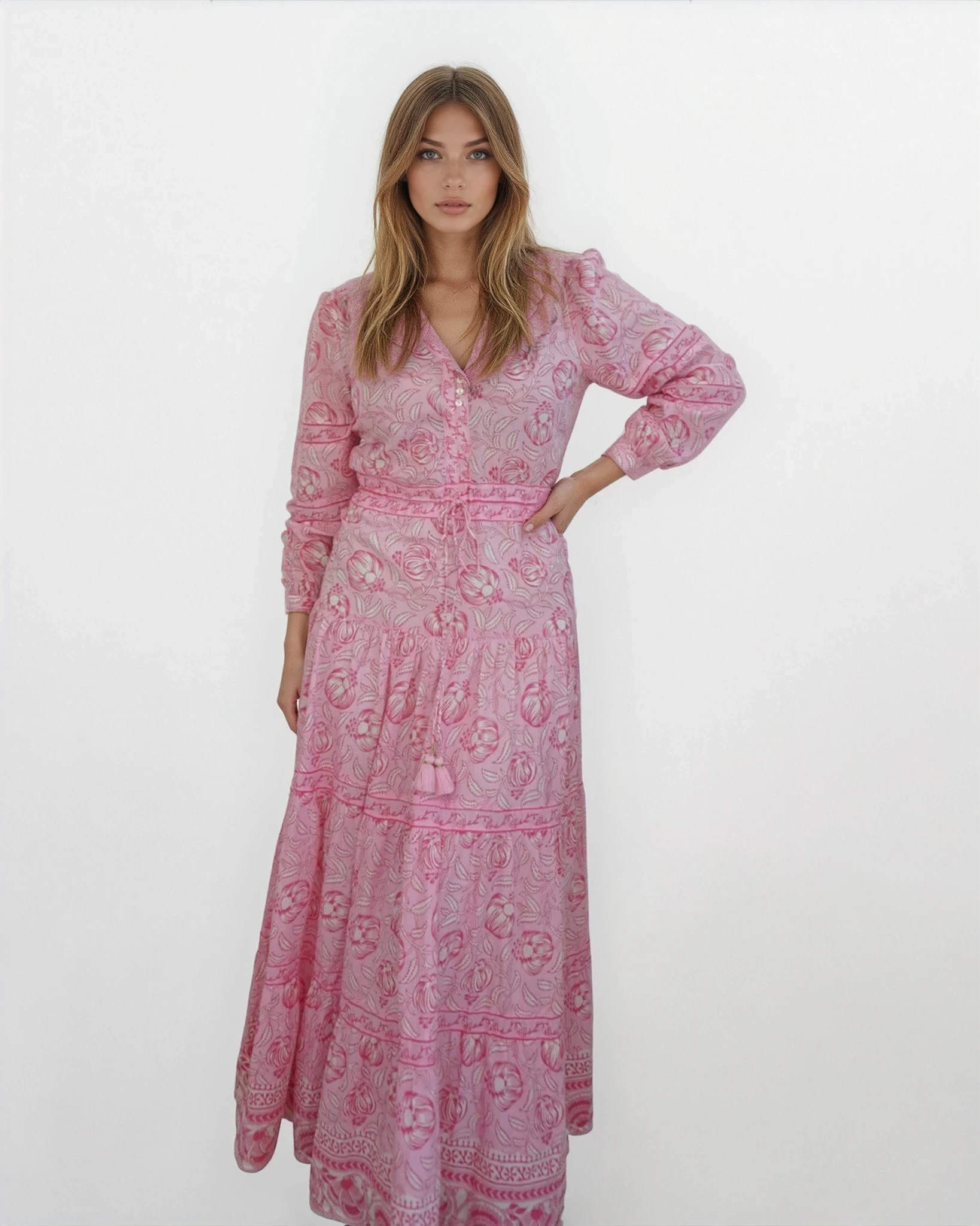 Mia Maxi Dress - Pink Rosebud