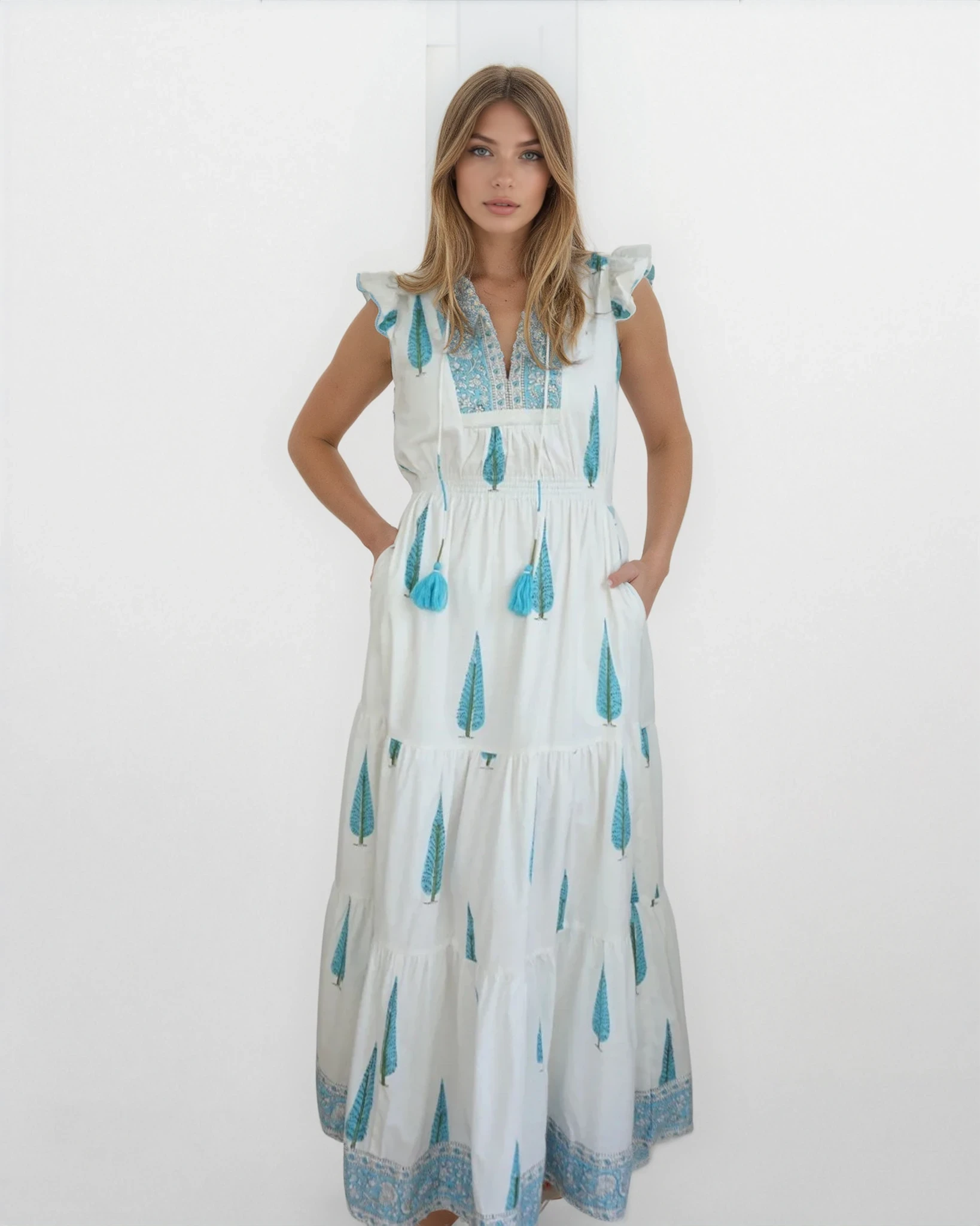 Capri Maxi Dress - Blue Tree