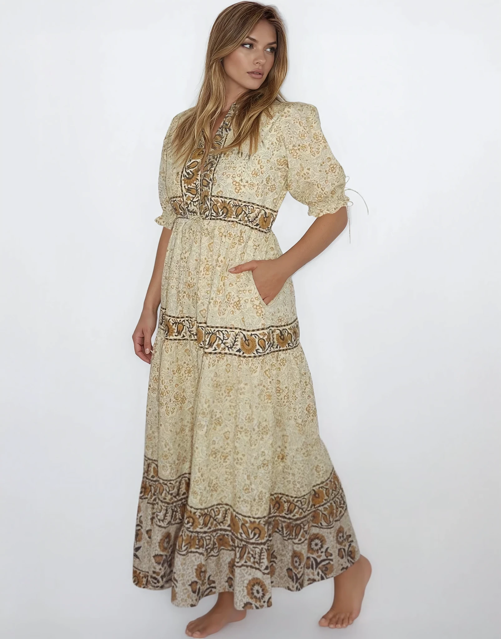 Grazia Dress in Black Jacobean