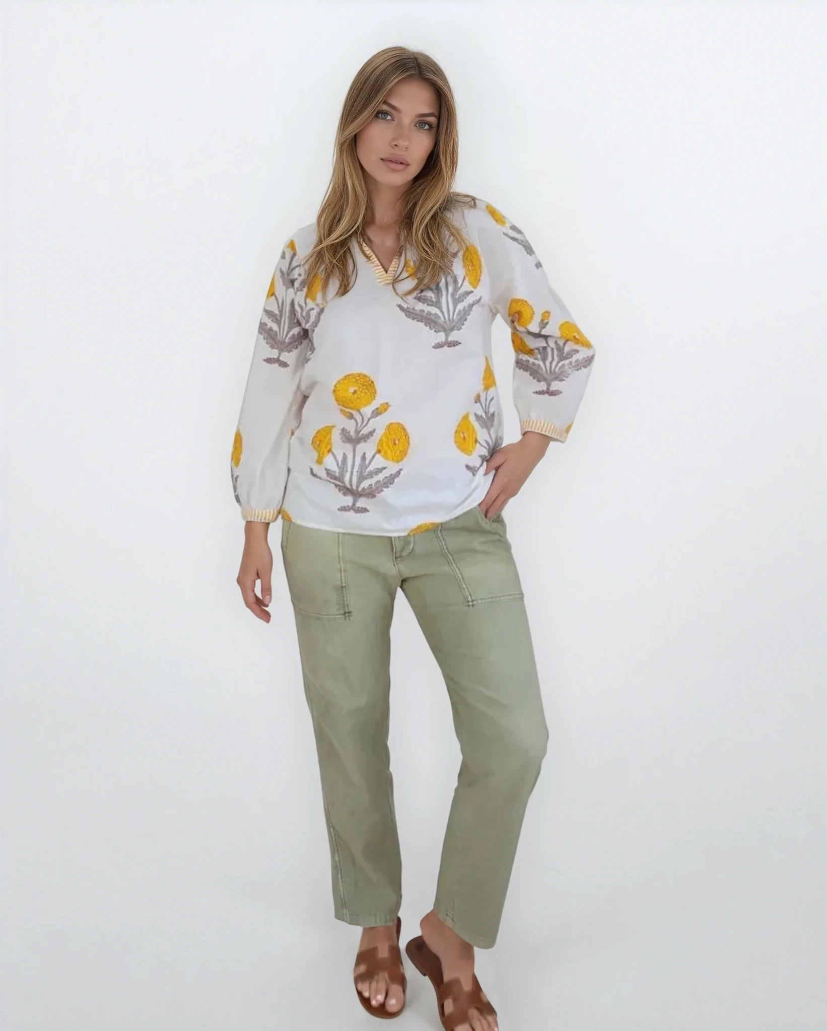 Joy Blouse - Yellow Floral