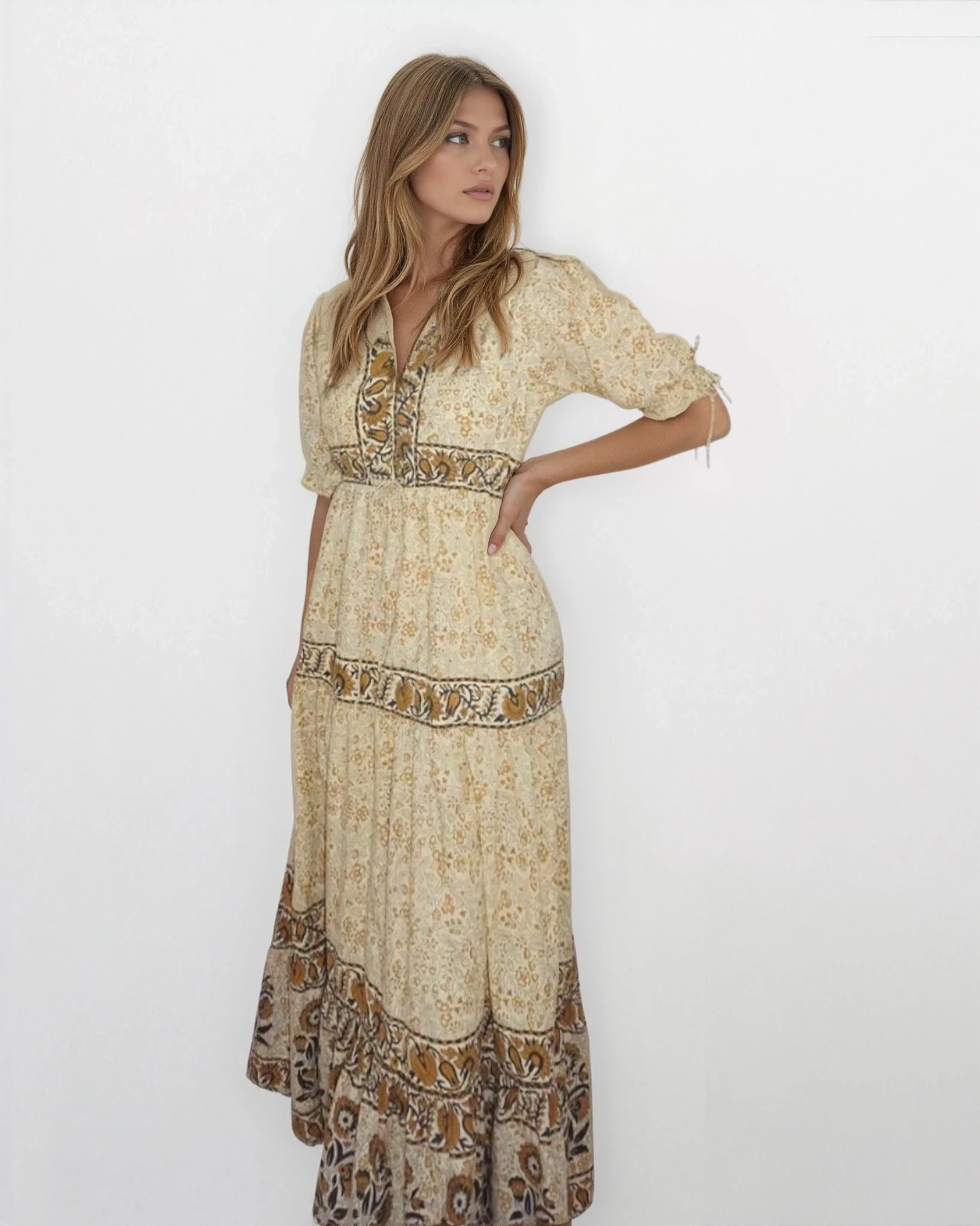 Grazia Dress in Black Jacobean