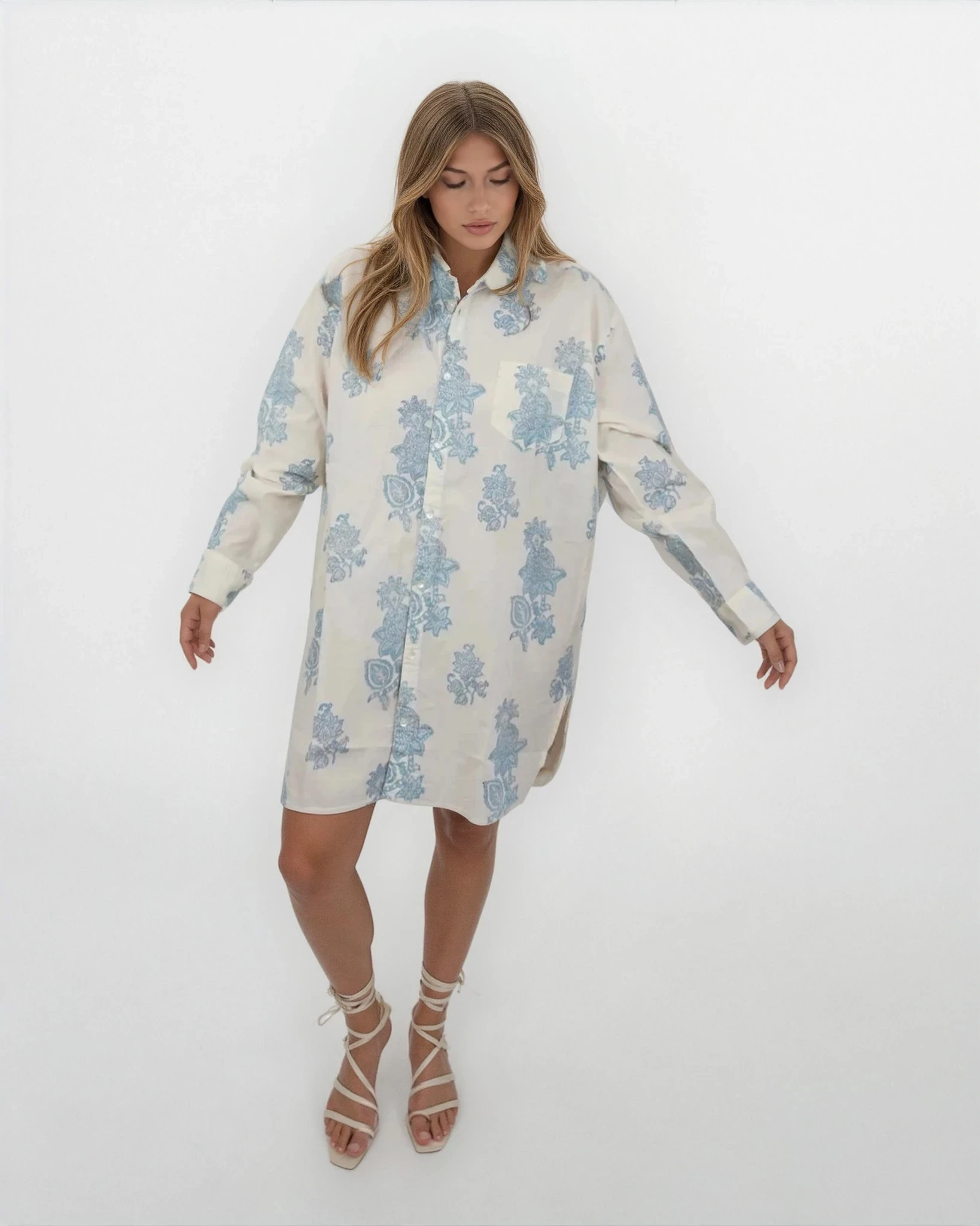 Clove Shirt Dress - Turquoise