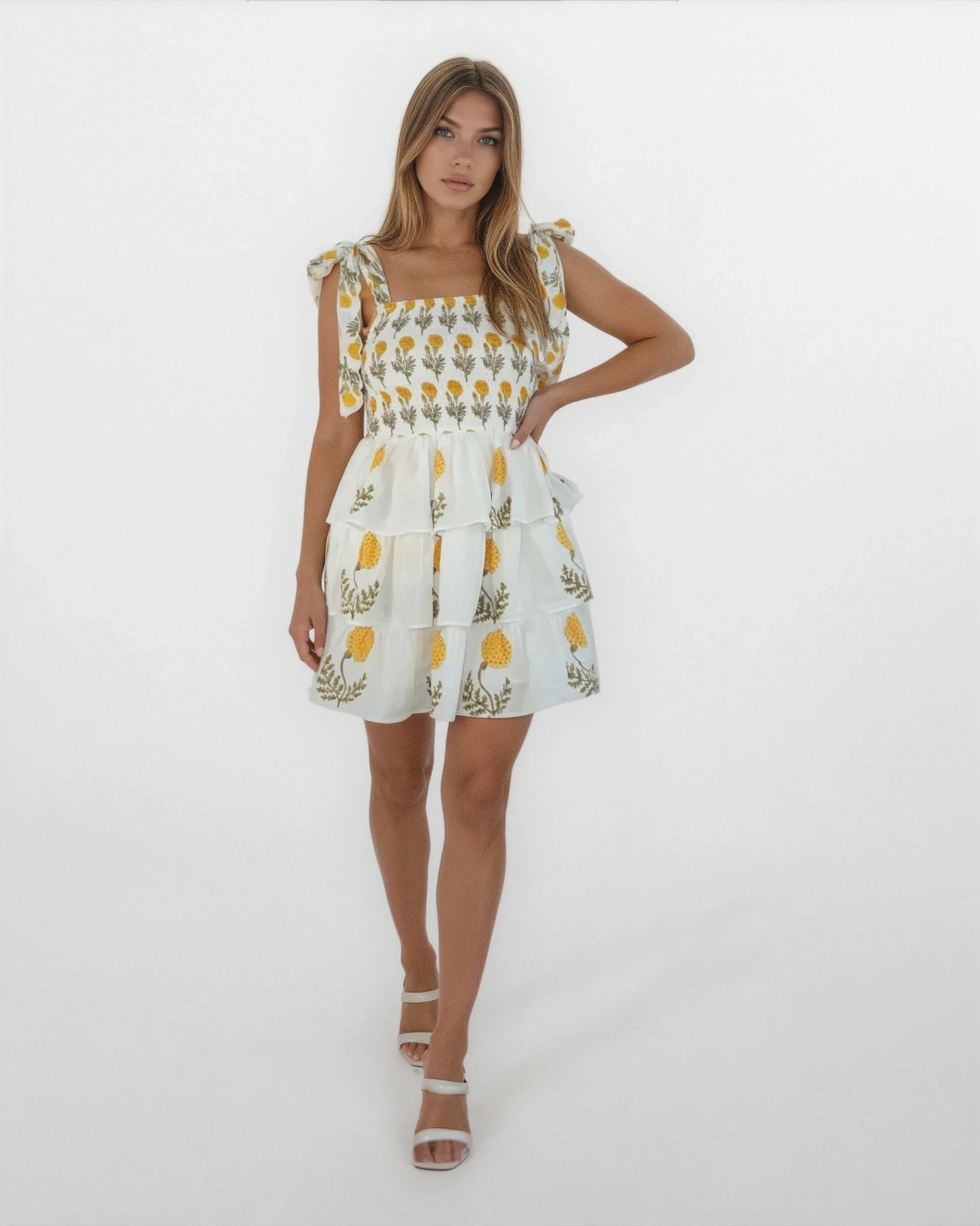 Skye Mini Dress in Marigold