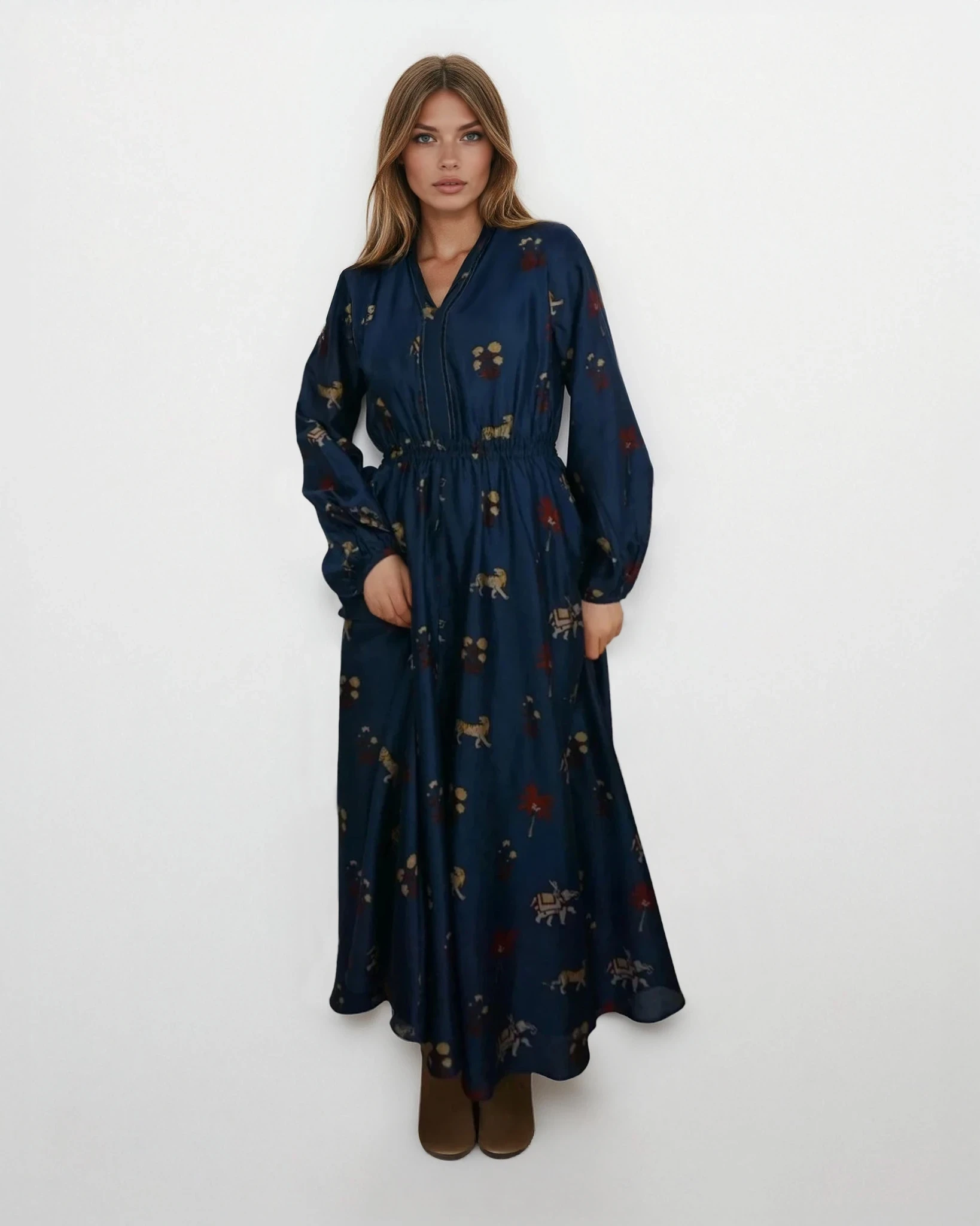 Aria Maxi Dress - Navy Tiger