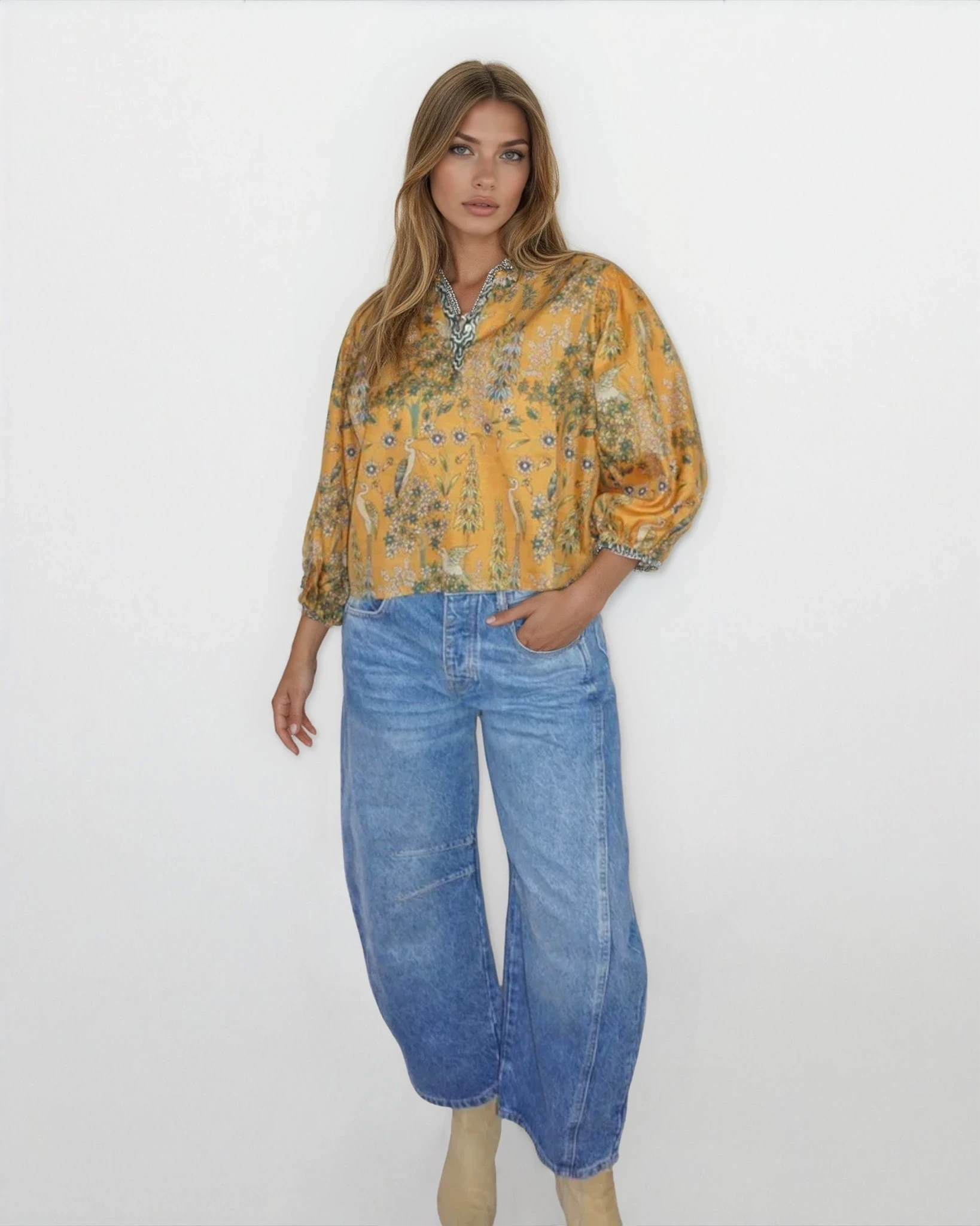 Jolie Top in Saffron Heron