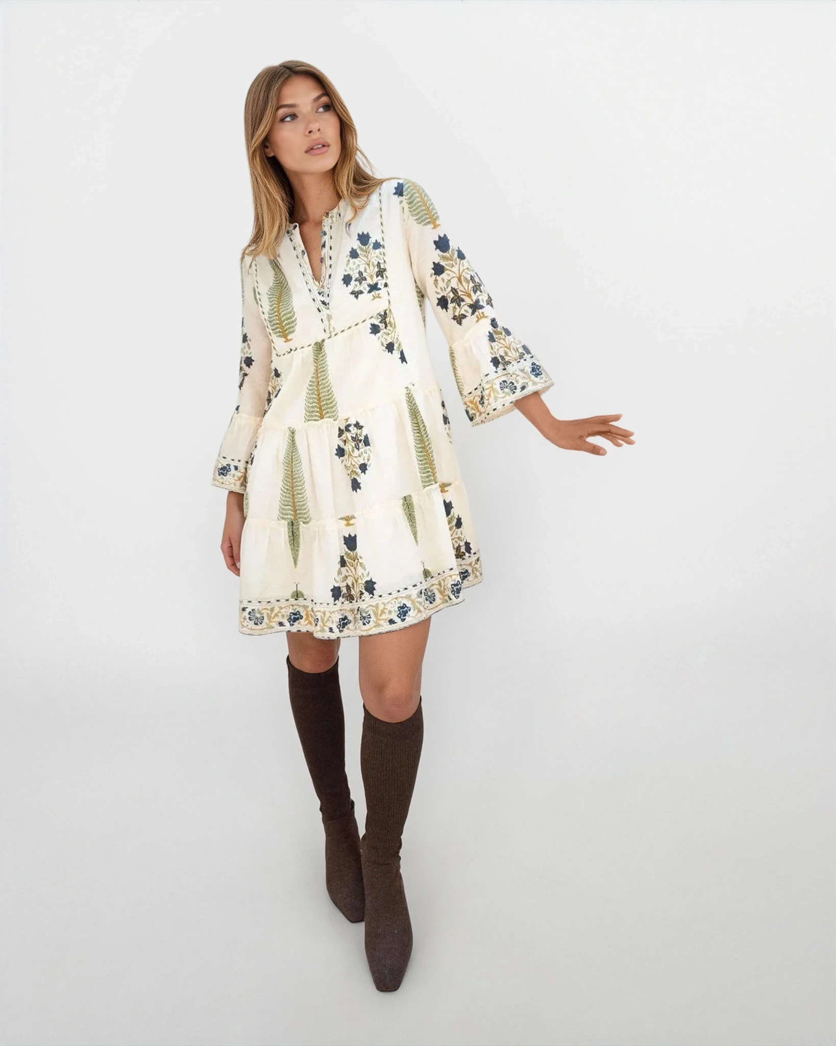 Dylan Mini Dress in Navy Victorian