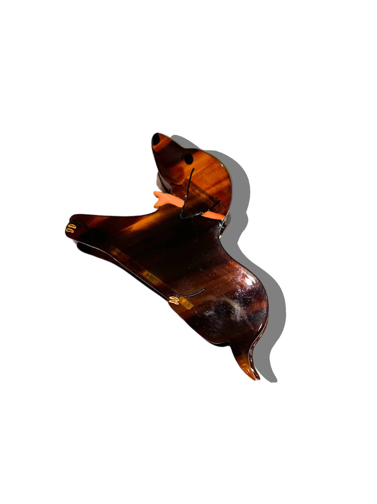 Hand Painted Dachshund Claw Hair Clip