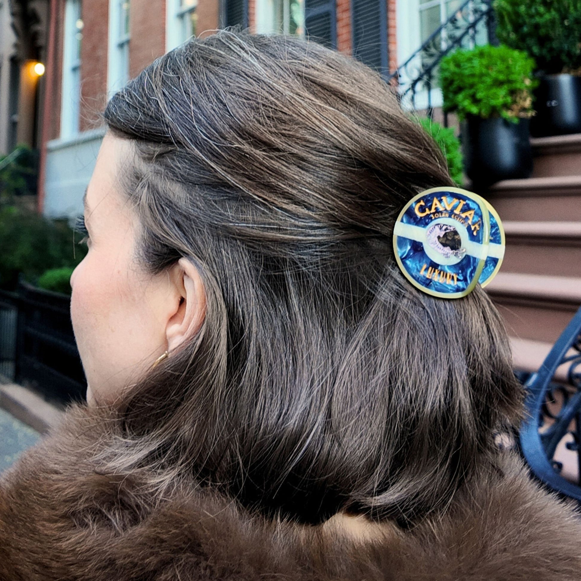 Hand Painted Caviar Claw Hair Clip