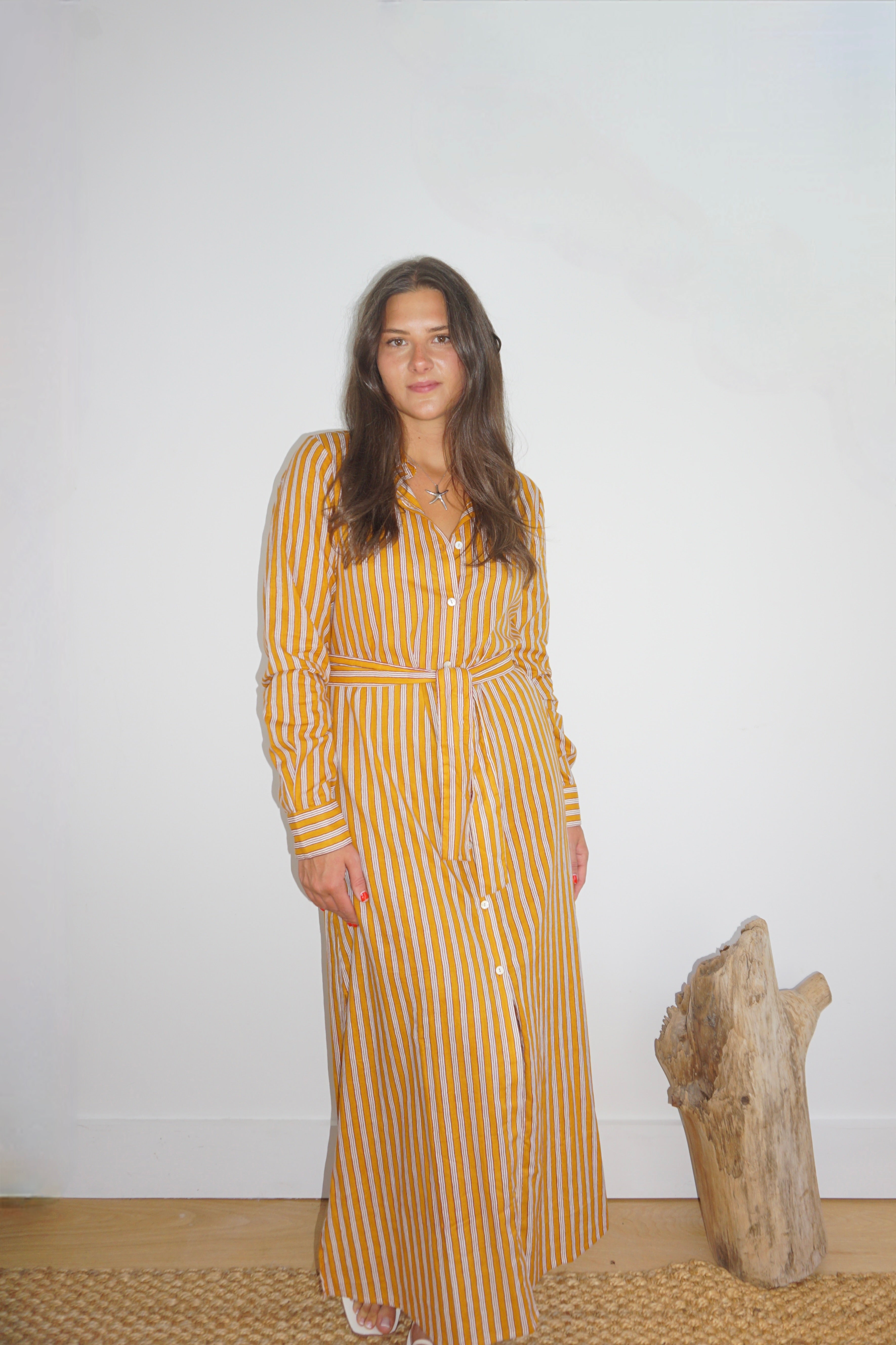 Caspian Shirt Dress - Marigold Stripe