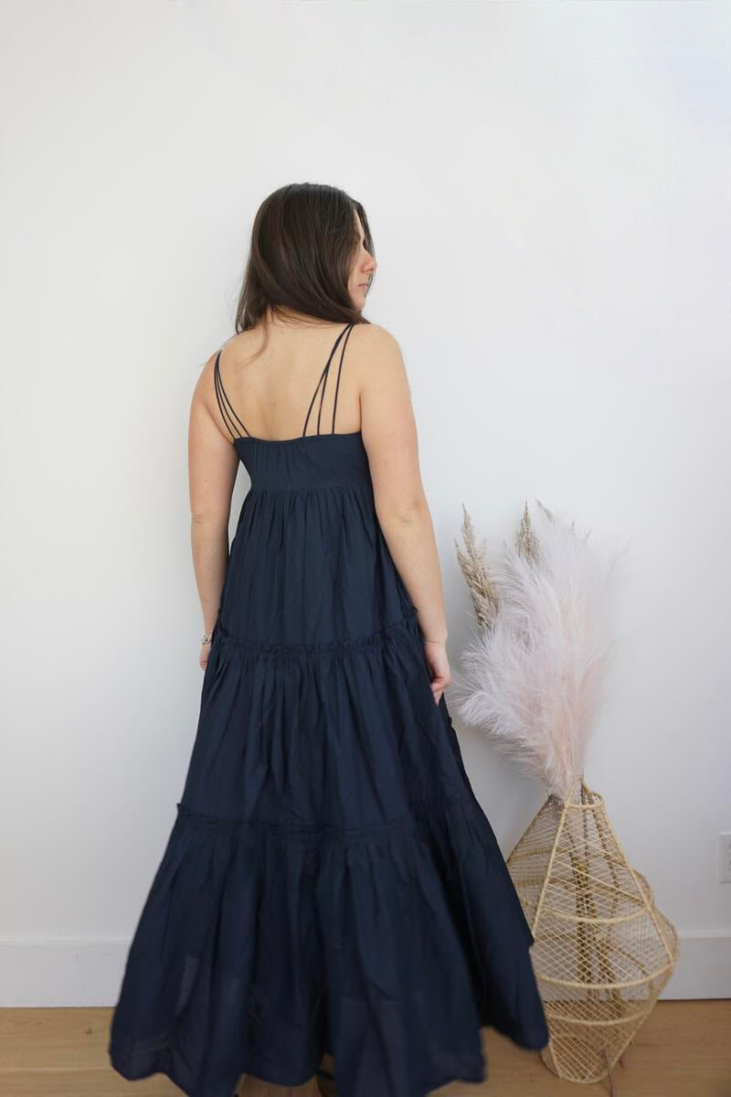 Donna Tier Maxi Dress - Navy