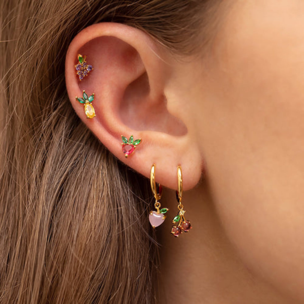 Cherry Sweet Hoops - Gold