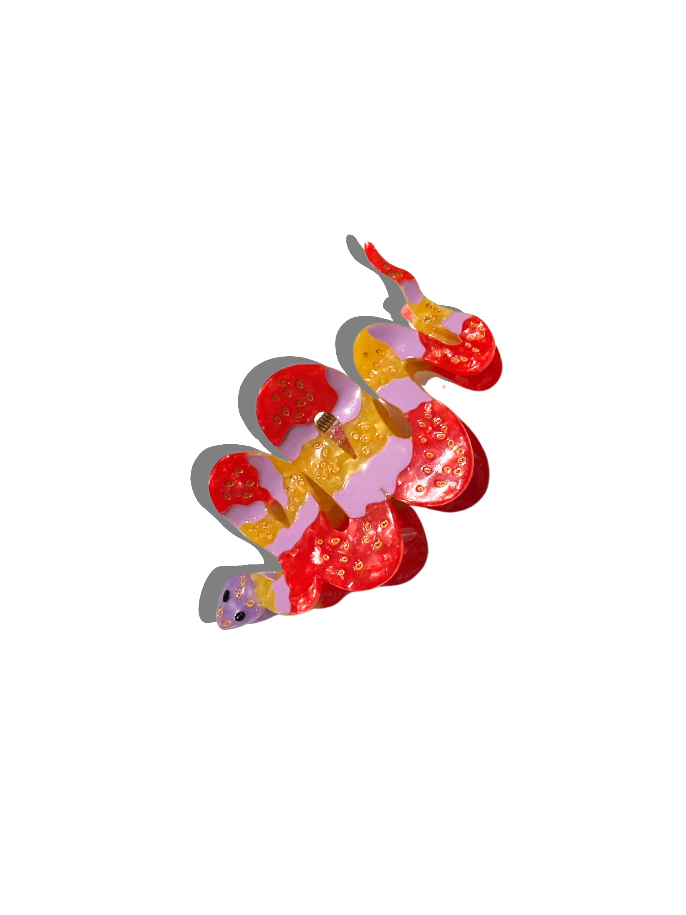 Snake Claw Clip - Red/Pink