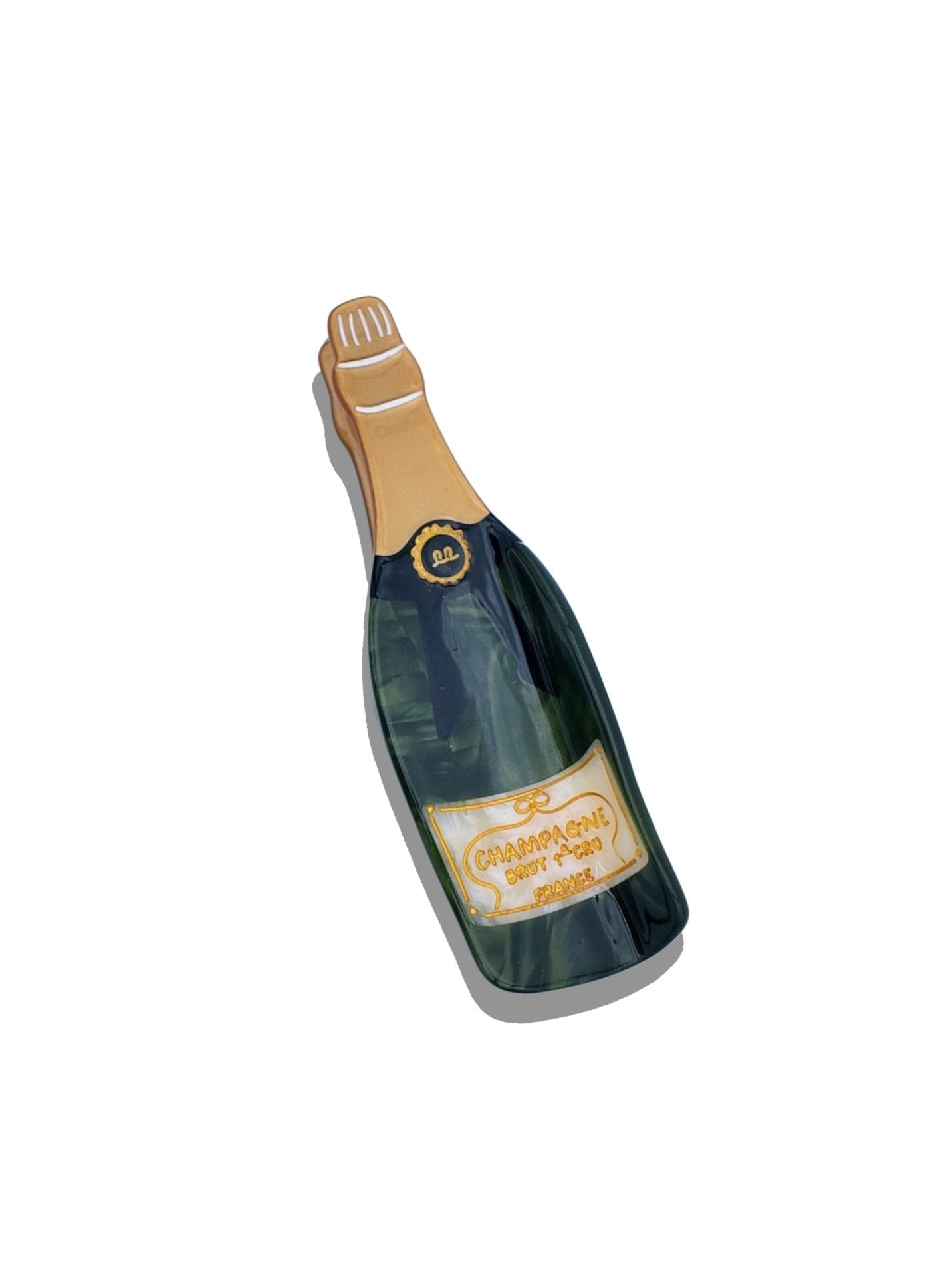 Hand Painted Champagne Claw Hair Clip