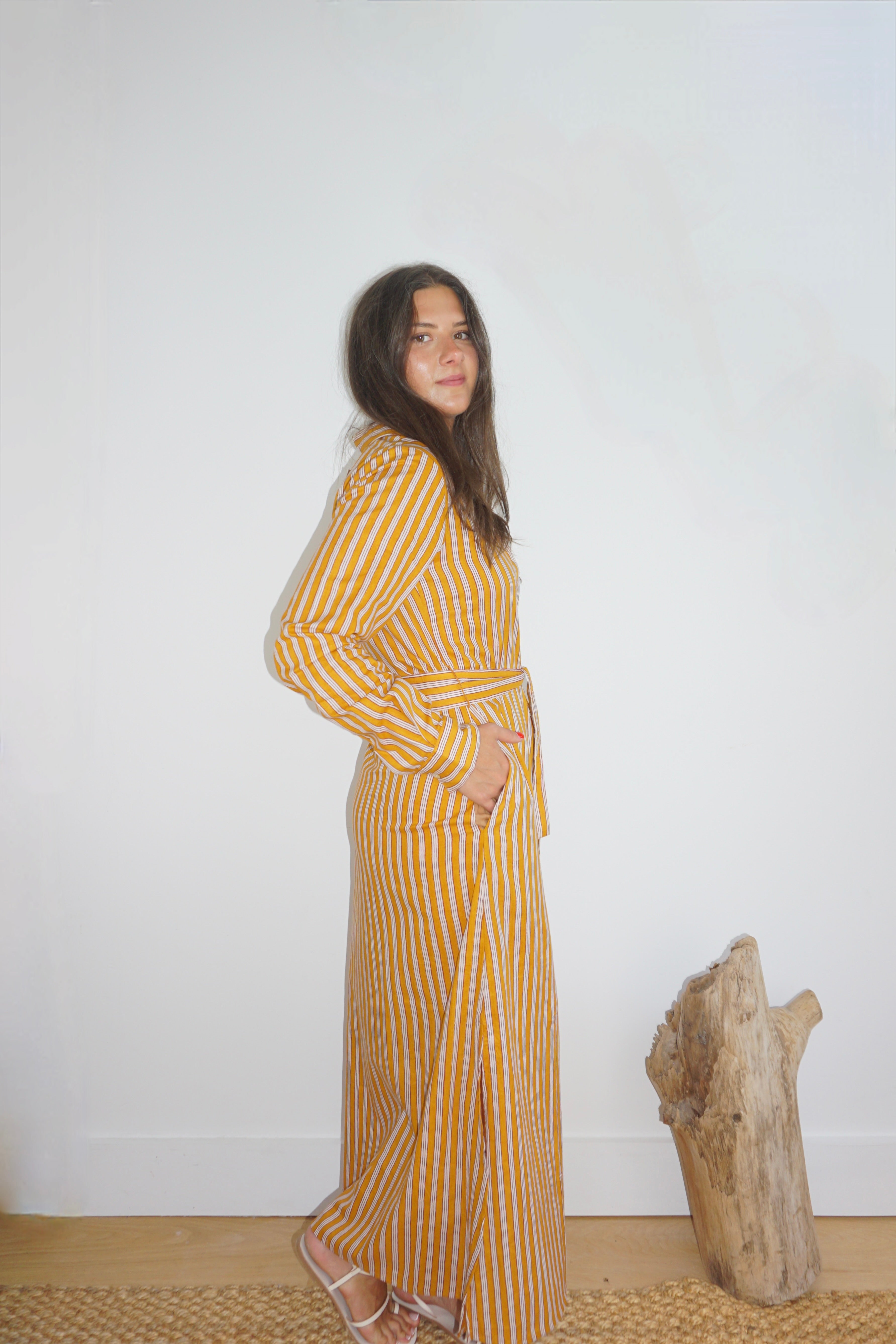 Caspian Shirt Dress - Marigold Stripe