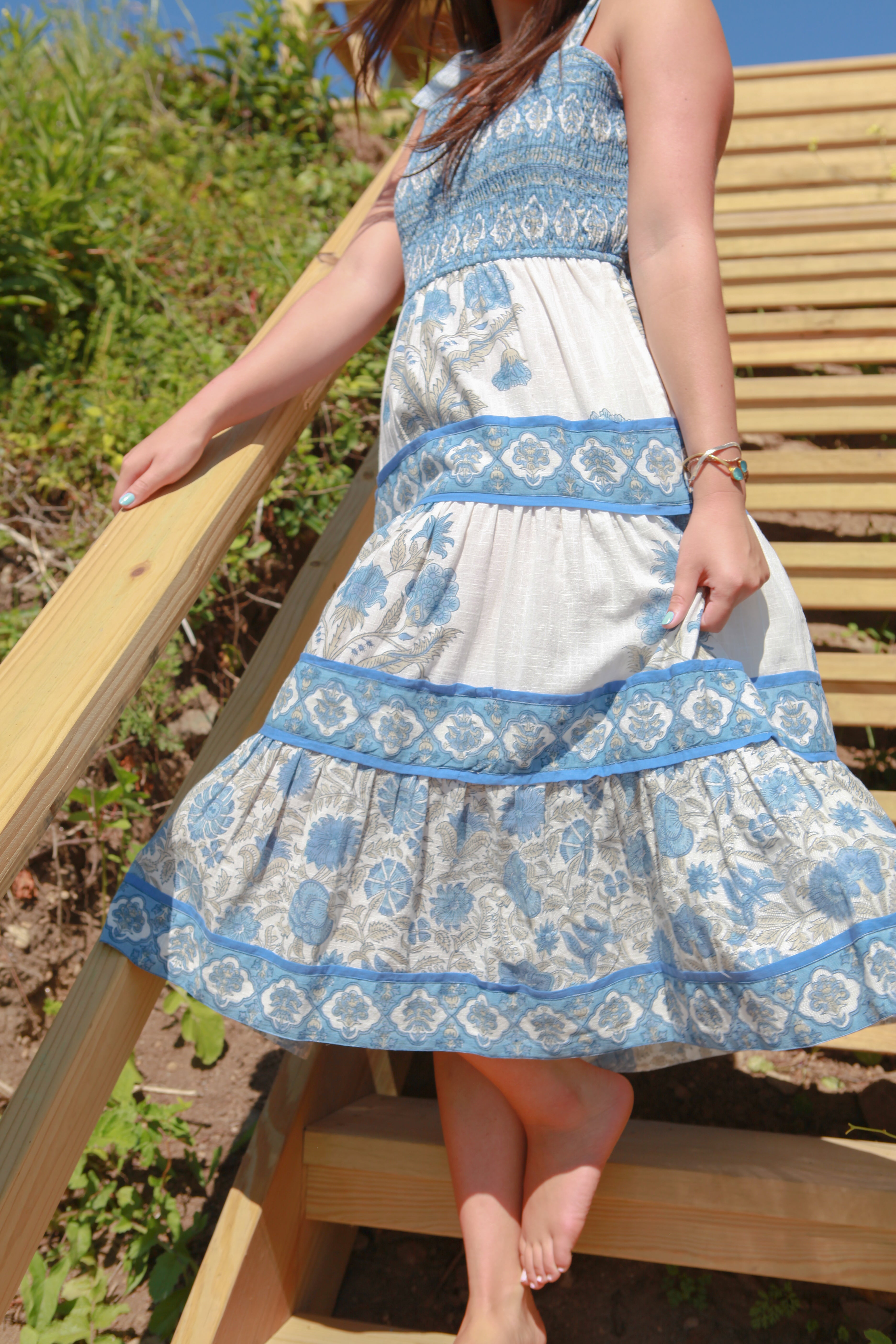 Abigail Dress in Peacock Blue