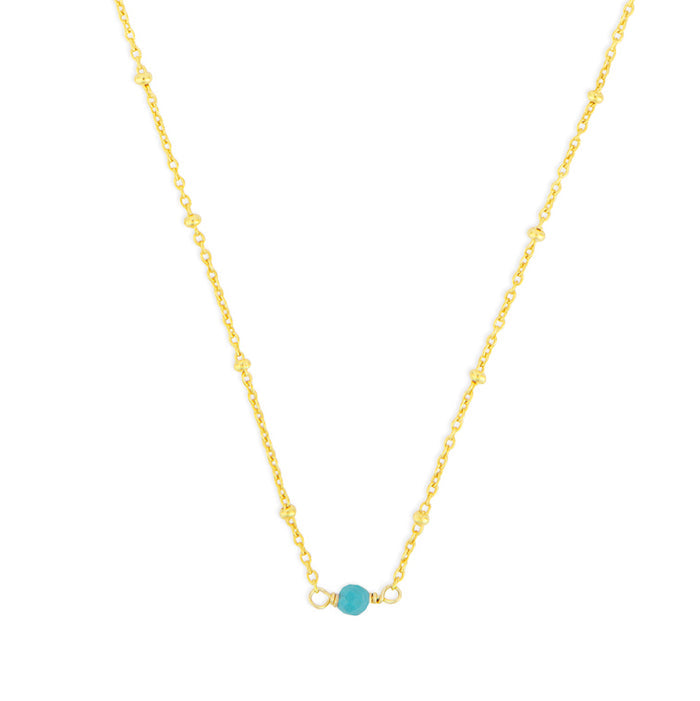 December Birthstone Necklace - Gold