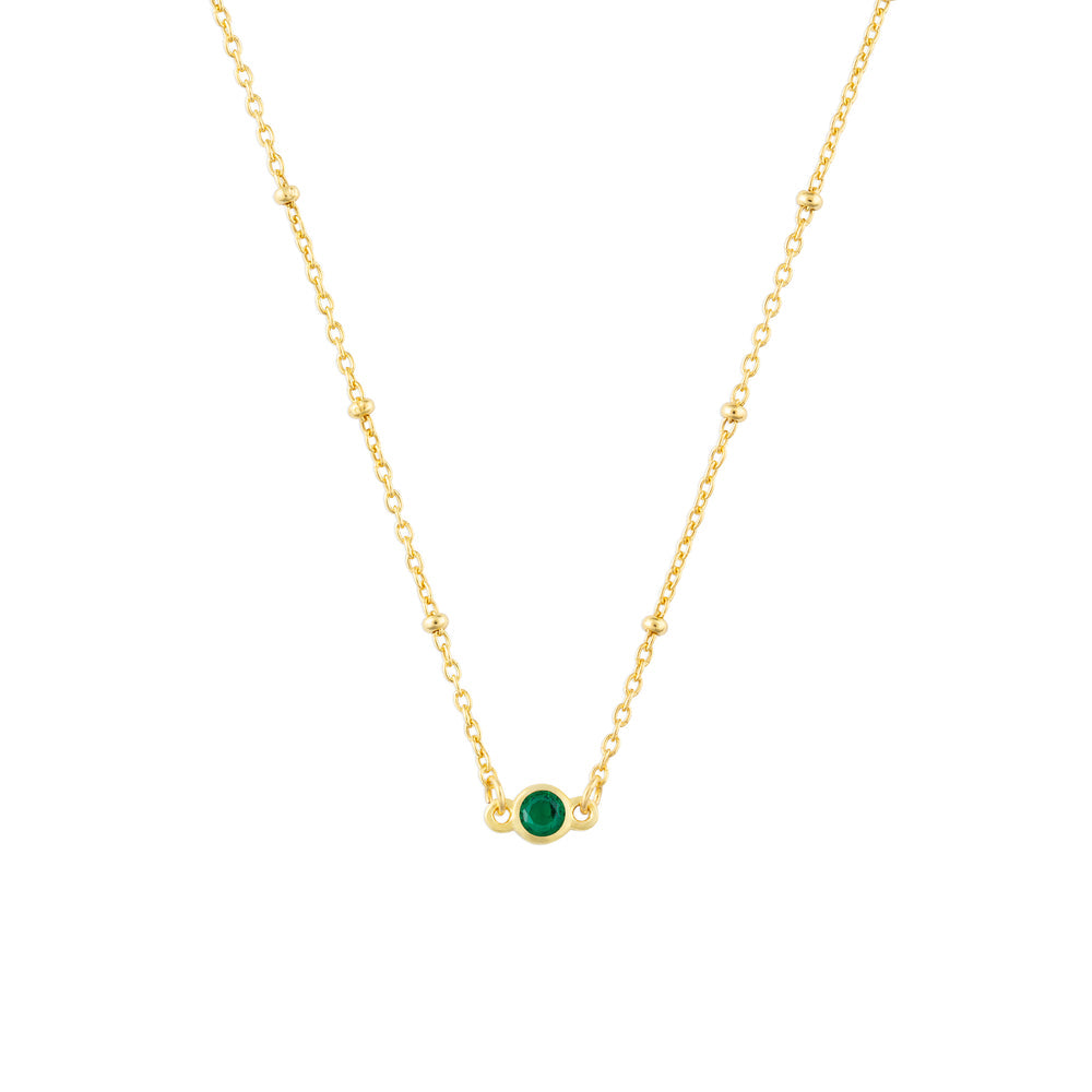 May Birthstone Necklace - Gold