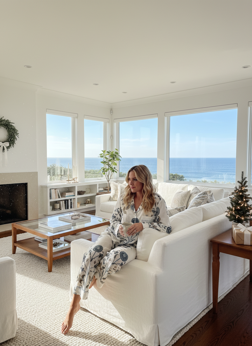 PJ Set - Long Sleeve Long Pant in BLUE VINE