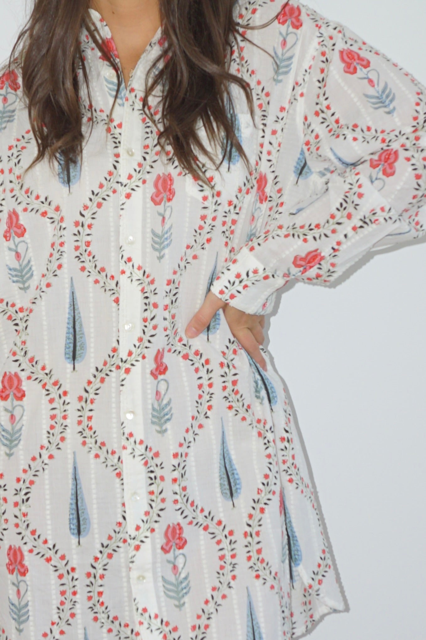 Clove Shirt Dress w/ Belt - Red Vine