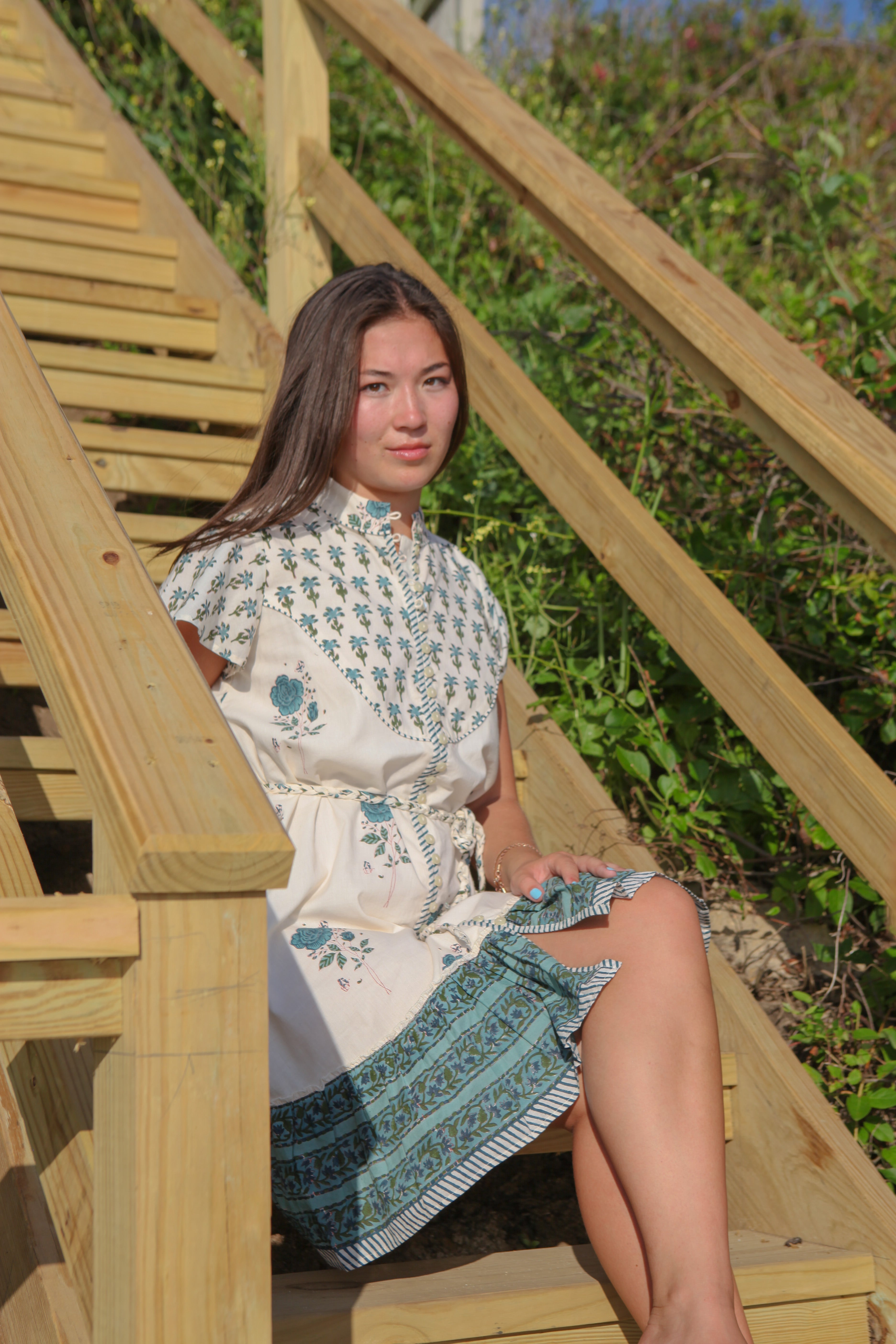 Collins Mini Dress in Mystic Blue Rose