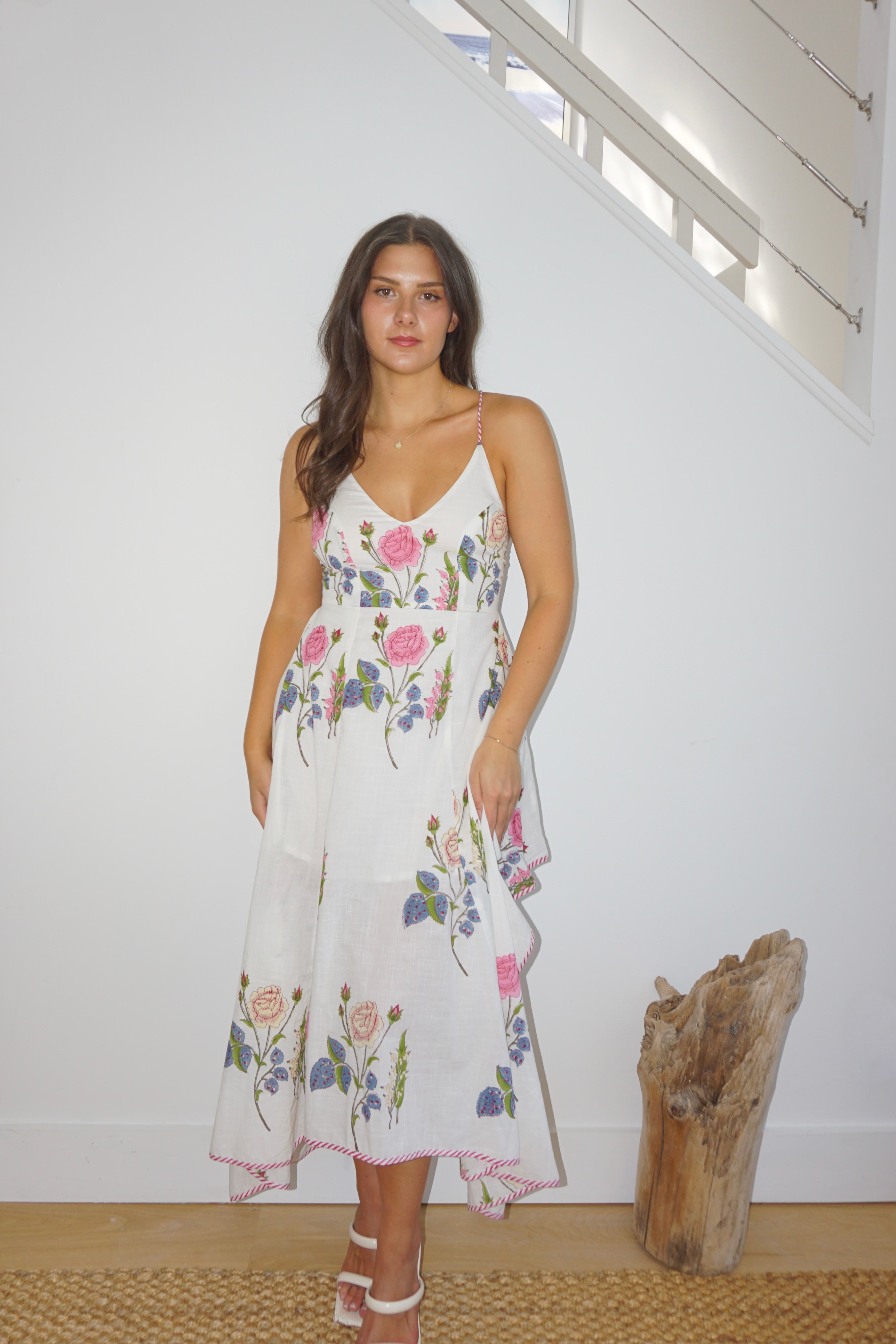 NIBI MTK Cross Back Maxi Dress - Multi Rosette