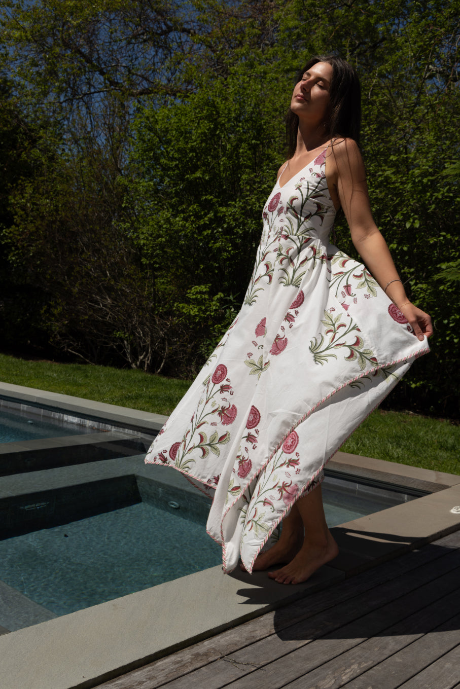 Cross Back Maxi Dress - Red Vine