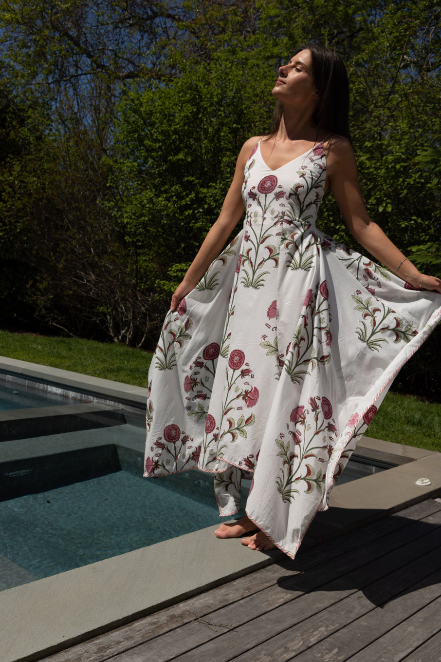 Cross Back Maxi Dress - Red Vine