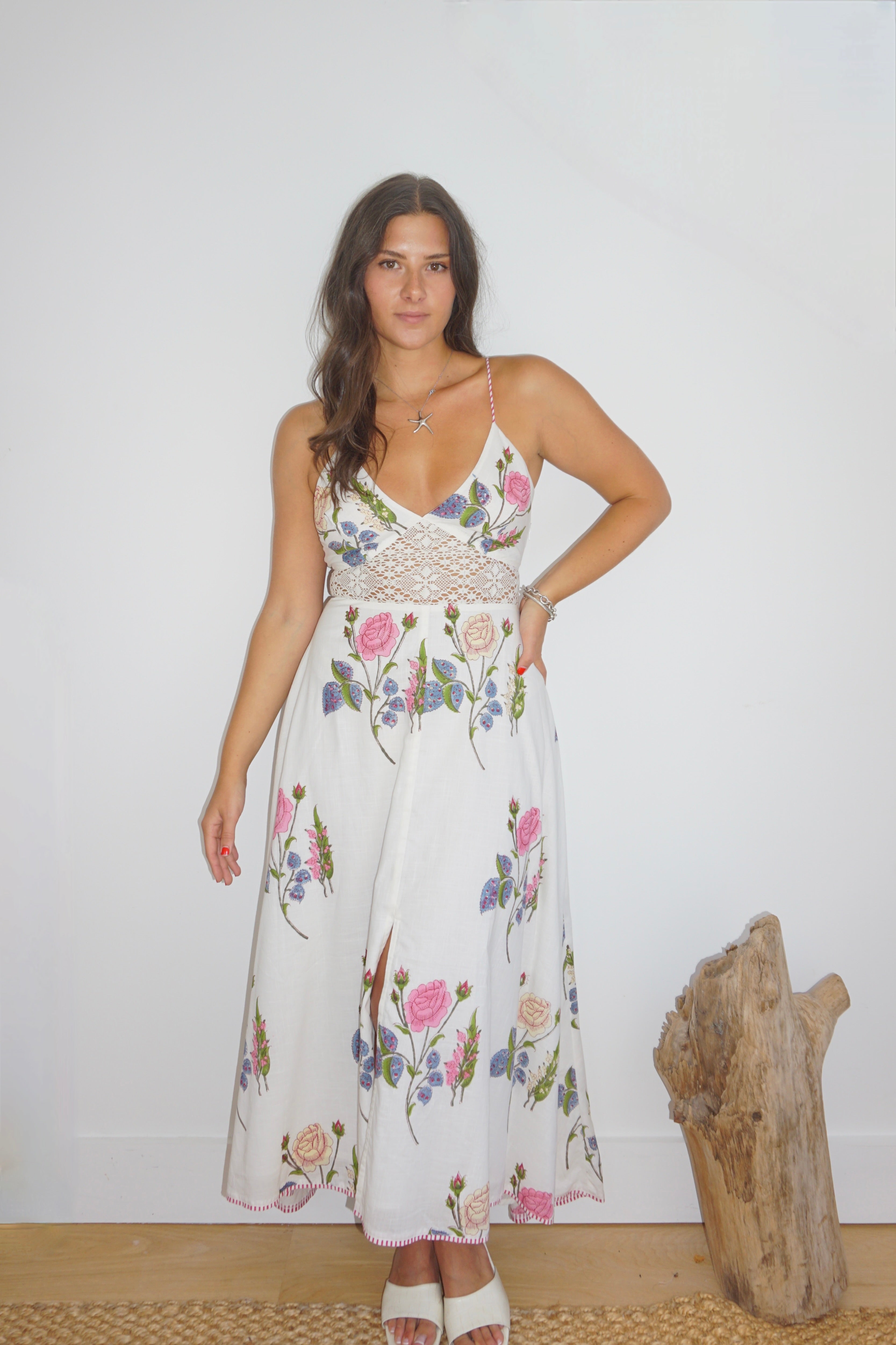 Isabella Maxi Dress - Multi Rosette