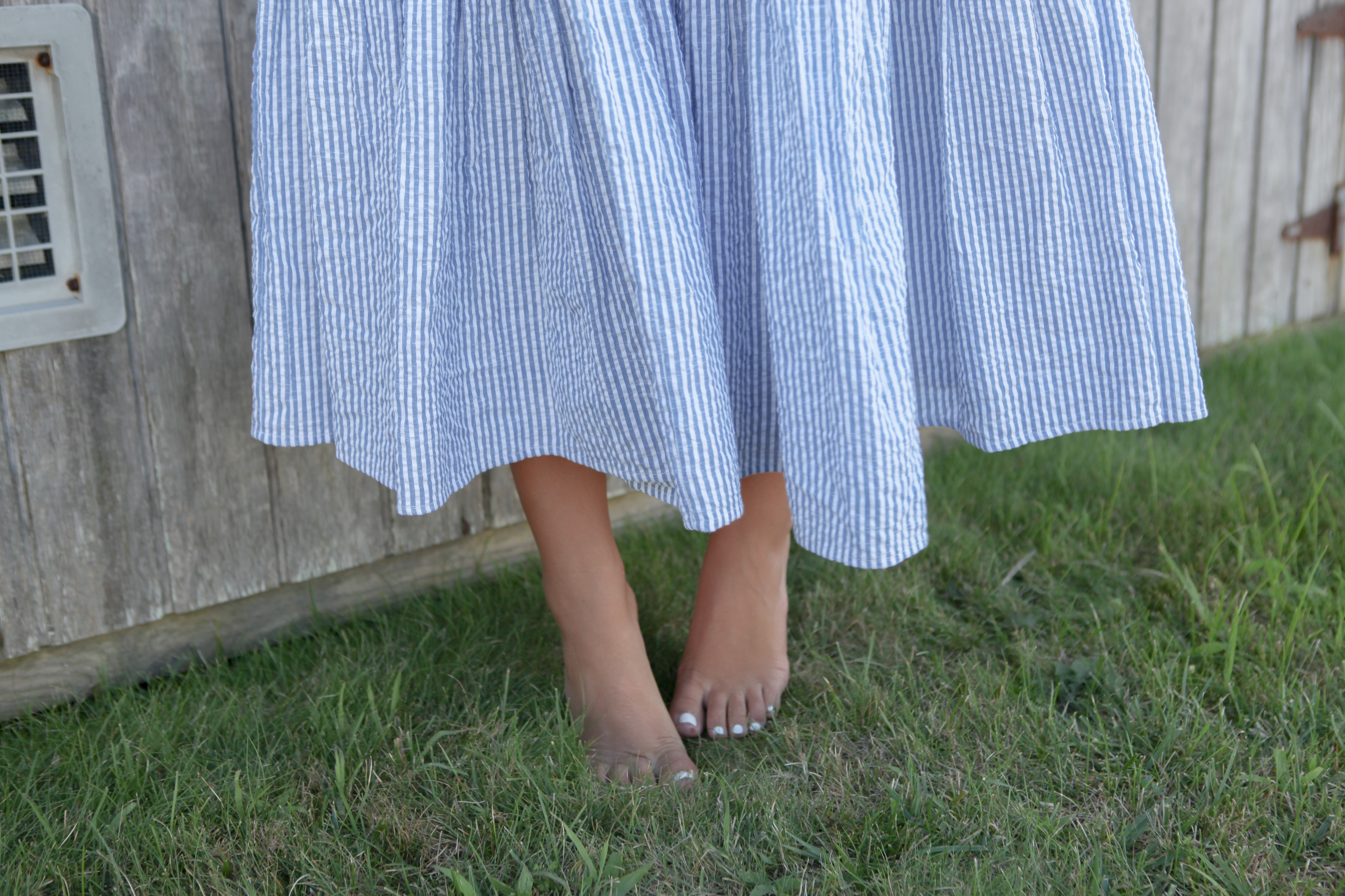 NIBI MTK - Donna Tier Maxi Dress - Seersucker