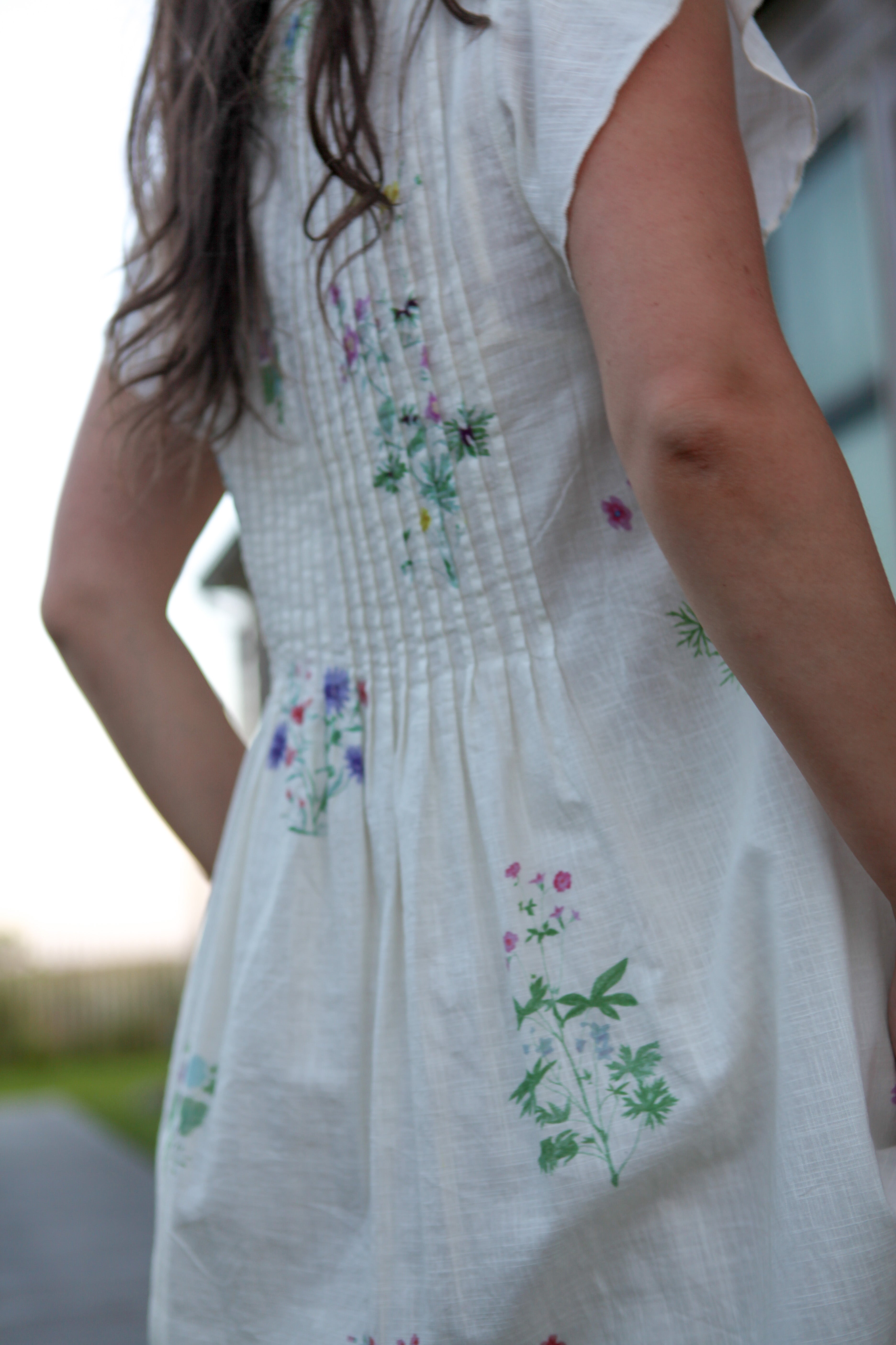 NIBI MTK Doris Midi Dress - Cream Botanical