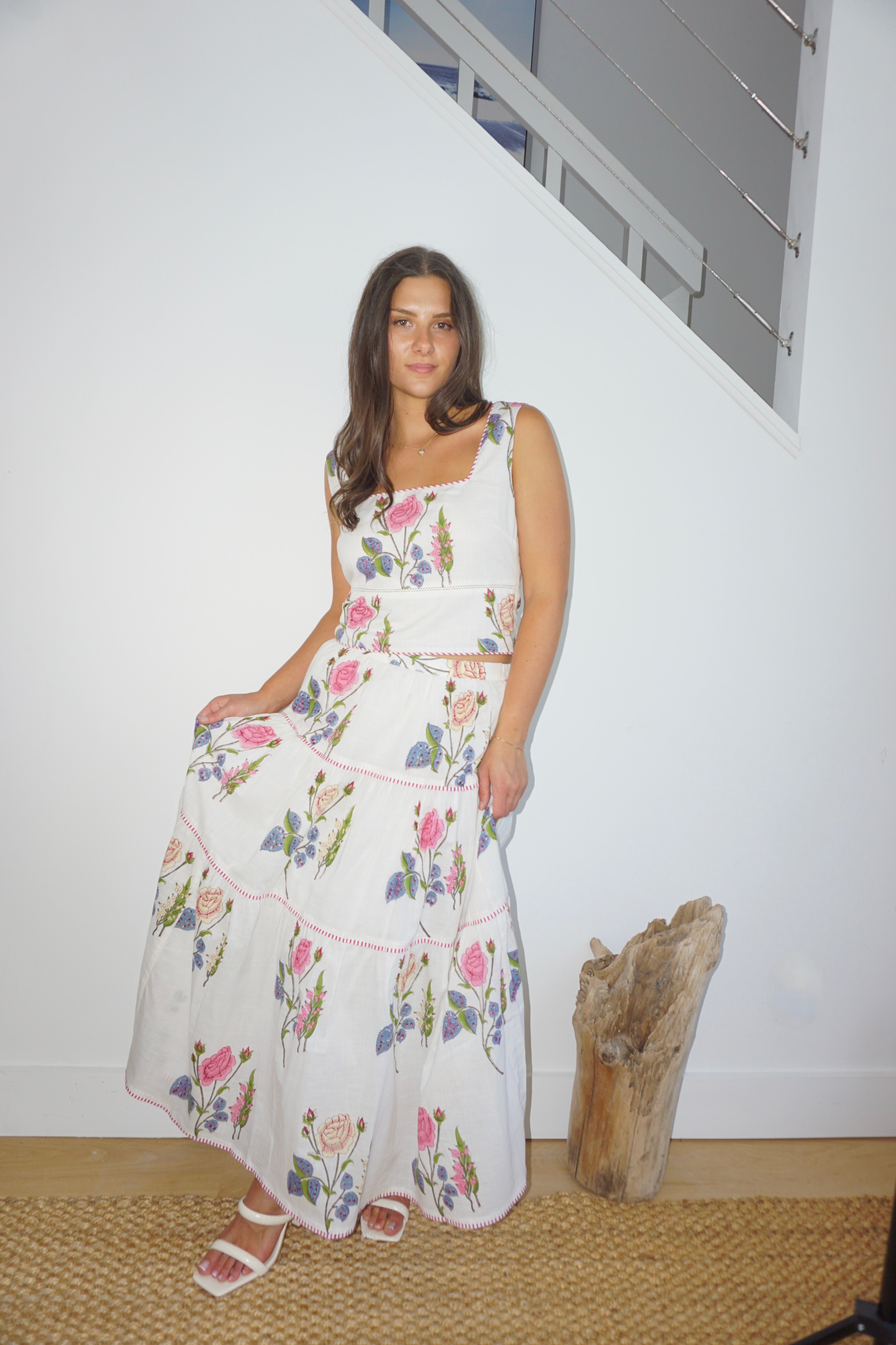 NIBI MTK Drue Tiered Skirt - Multi Rosette