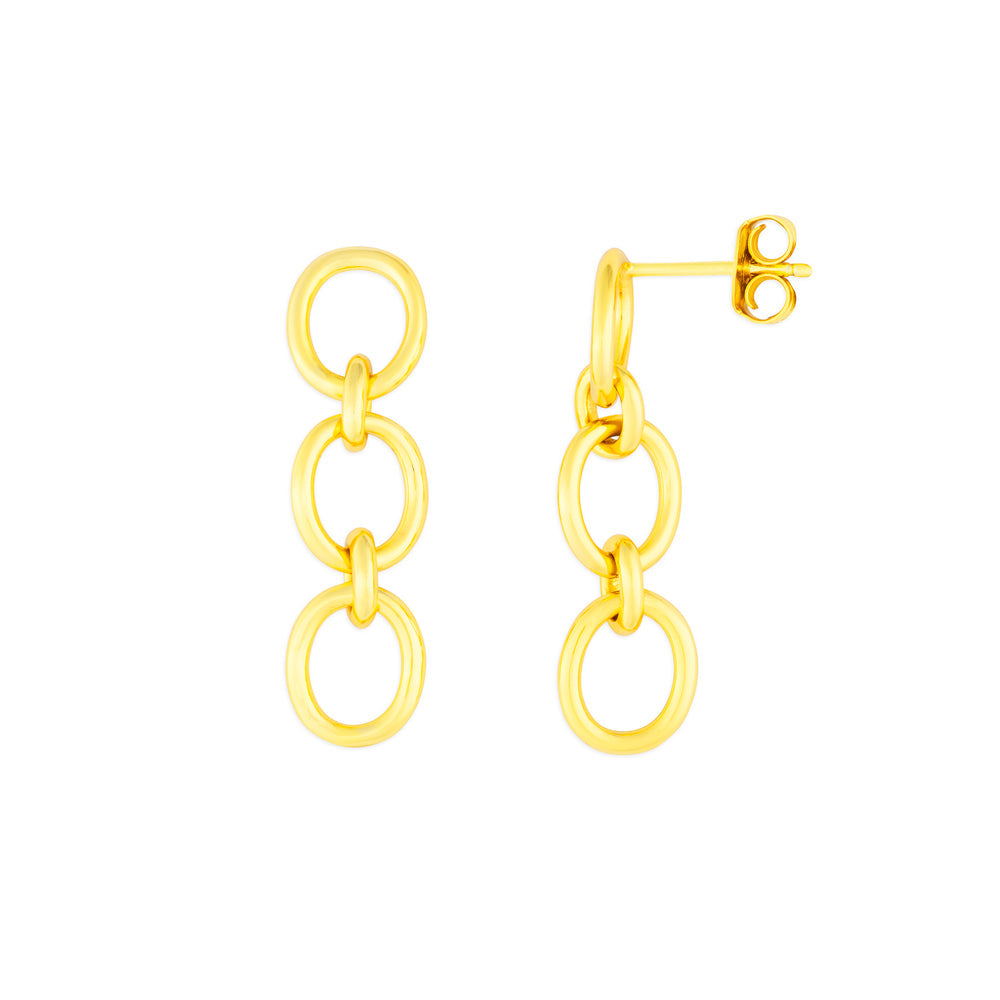 Gemma Chain Earrings - Gold