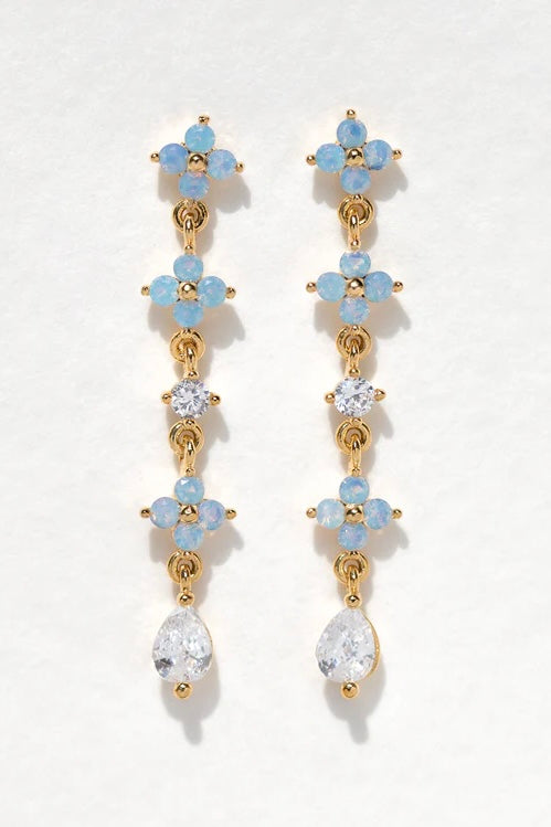 Girls Crew Blue Blossom Love Dangle Earrings