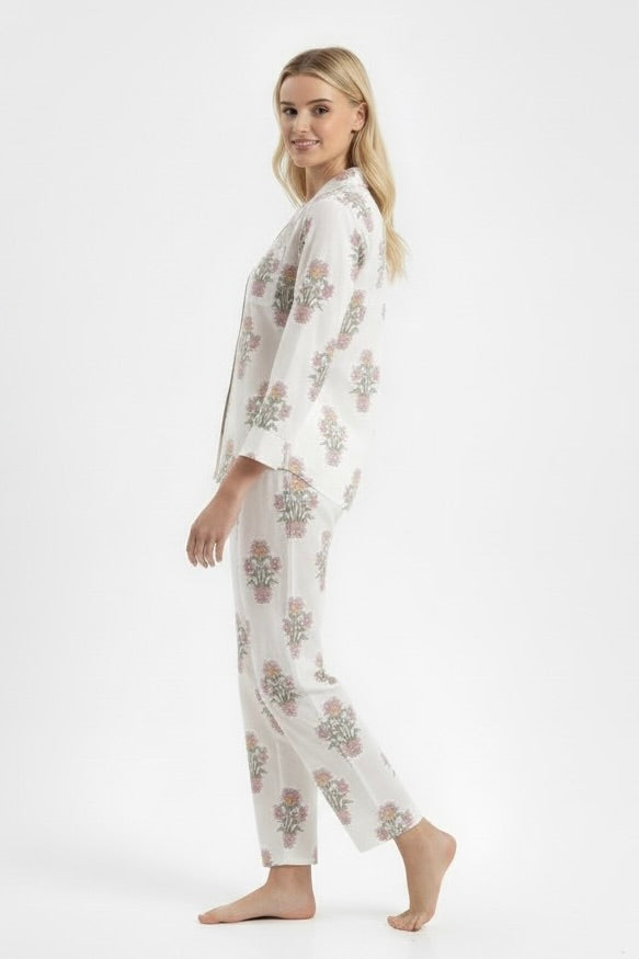 Gabriella Long Pajama Set in Royal Aster