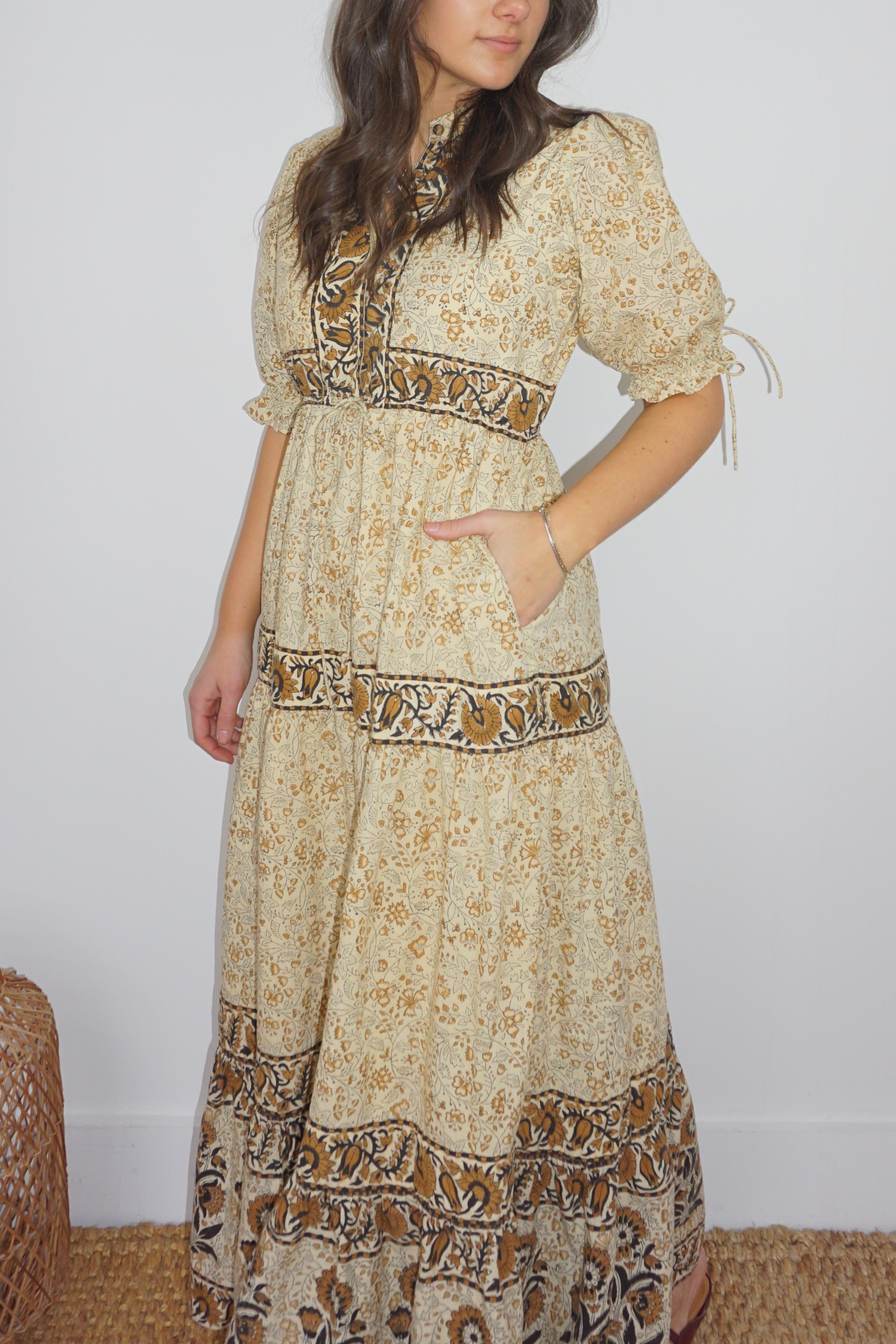 Grazia Dress in Black Jacobean